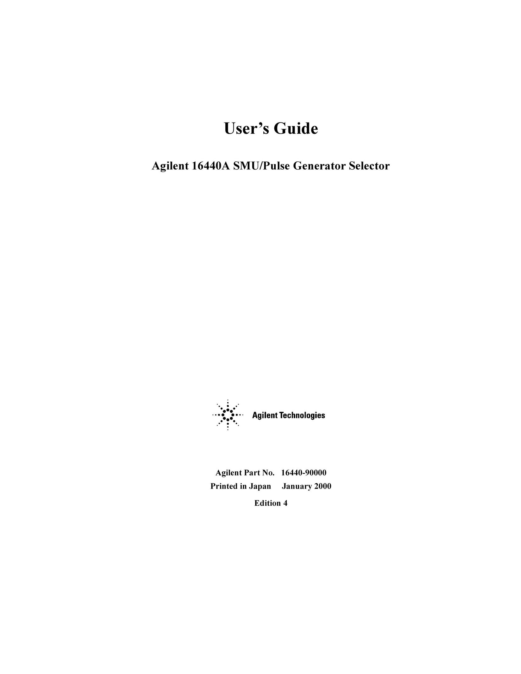 Agilent Technologies 16440A SMU Sander User Manual