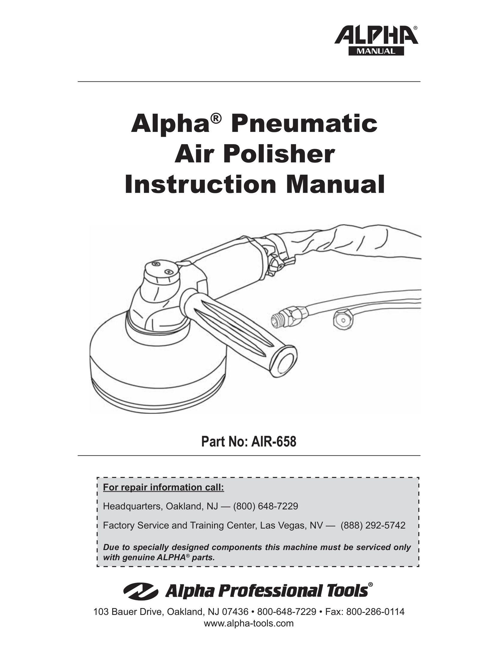 Alpha Tool.Com.HK Limited AIR-658 Sander User Manual