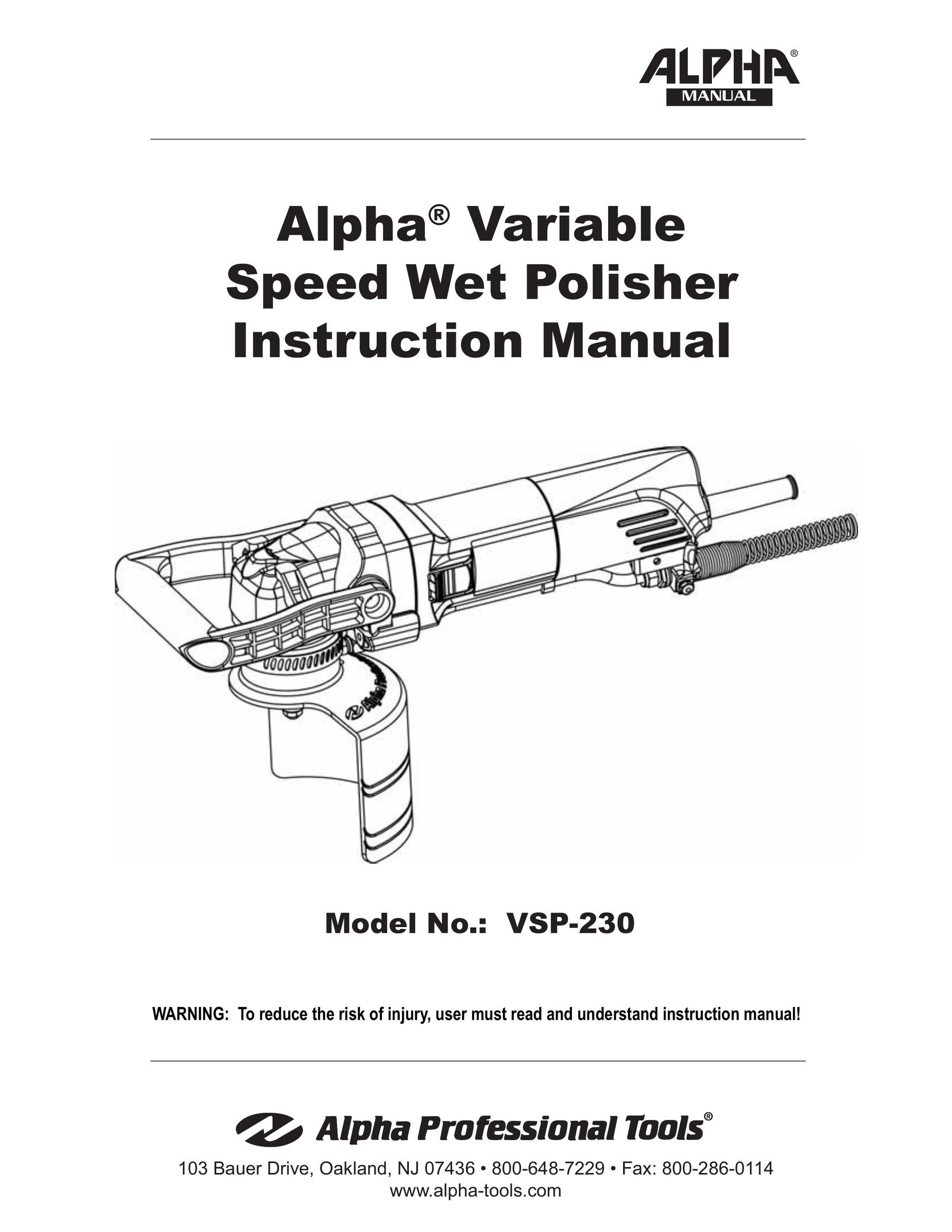 Alpha Tool.Com.HK Limited VSP-230 Sander User Manual