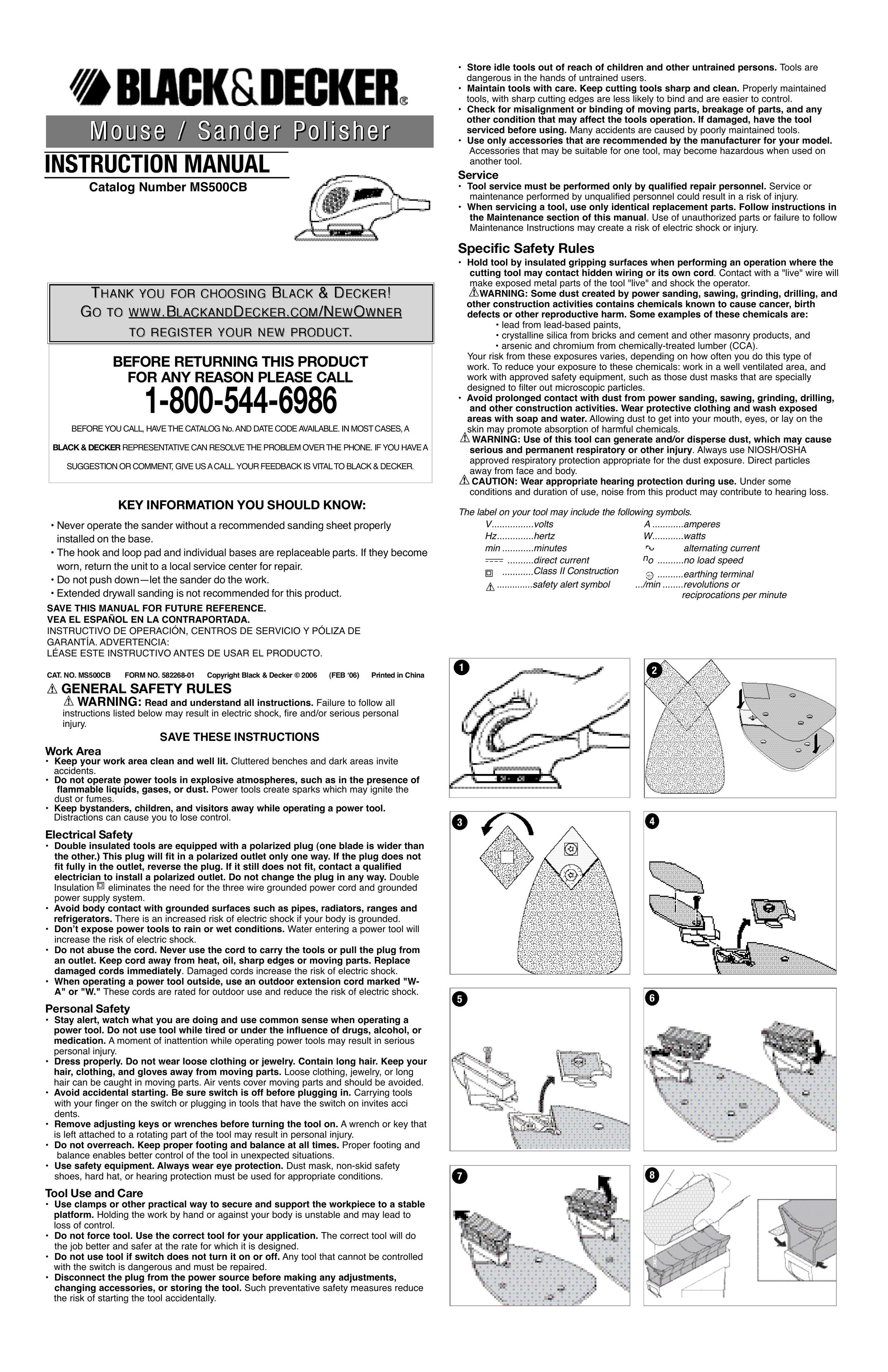 Black & Decker 582268-01 Sander User Manual