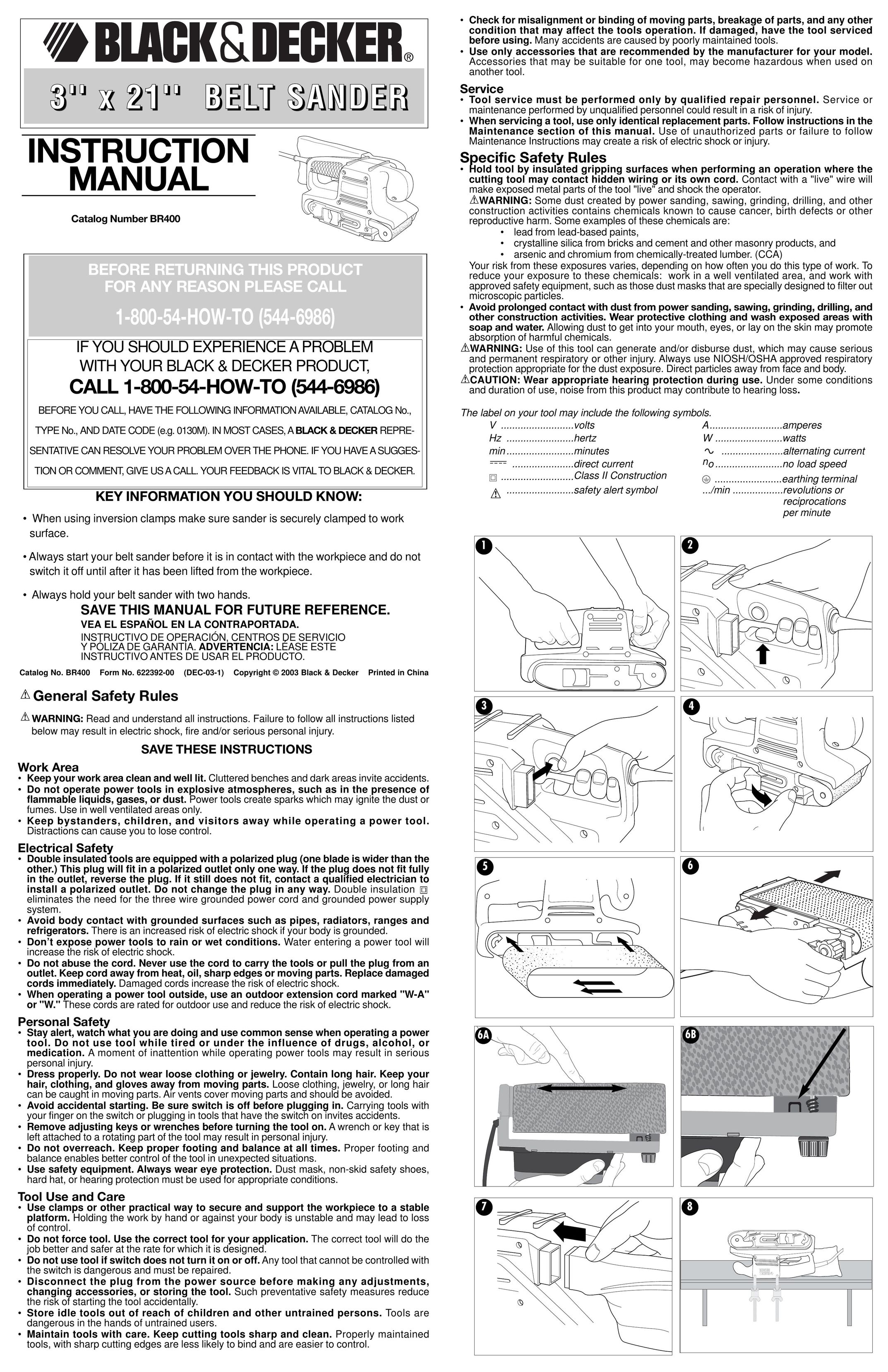 Black & Decker 622392-00 Sander User Manual