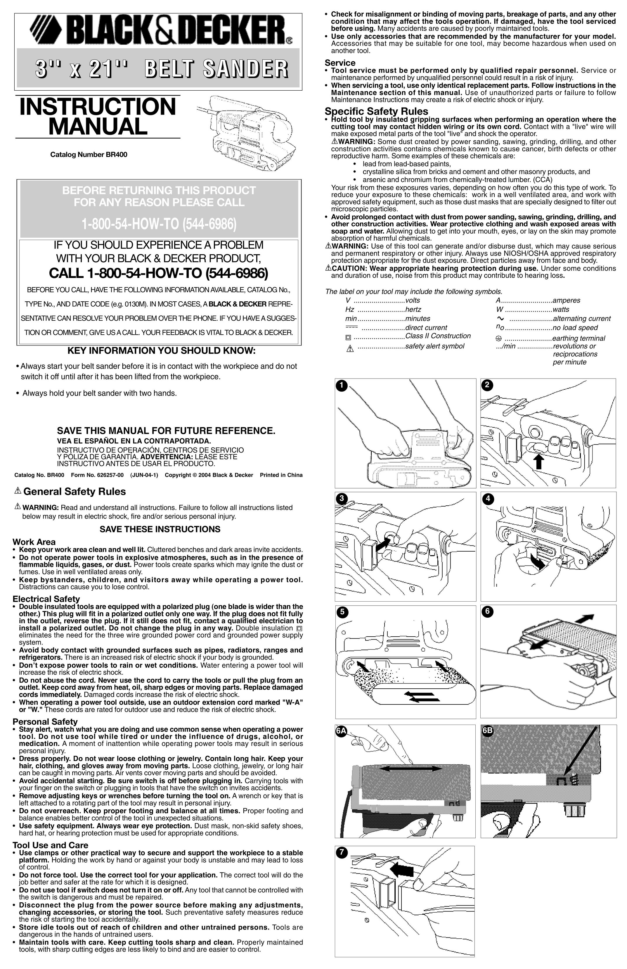 Black & Decker 626257-00 Sander User Manual