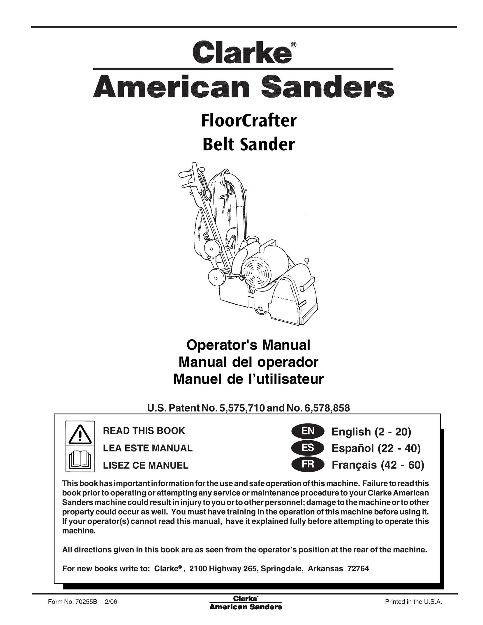 Clarke 07111A Sander User Manual