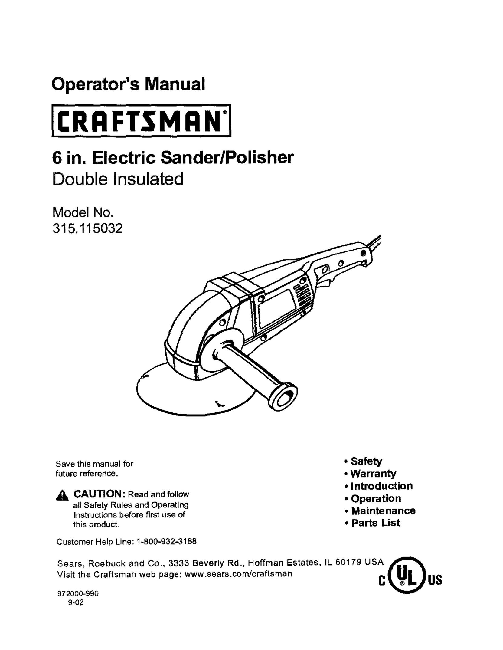 Craftsman 315.115032 Sander User Manual