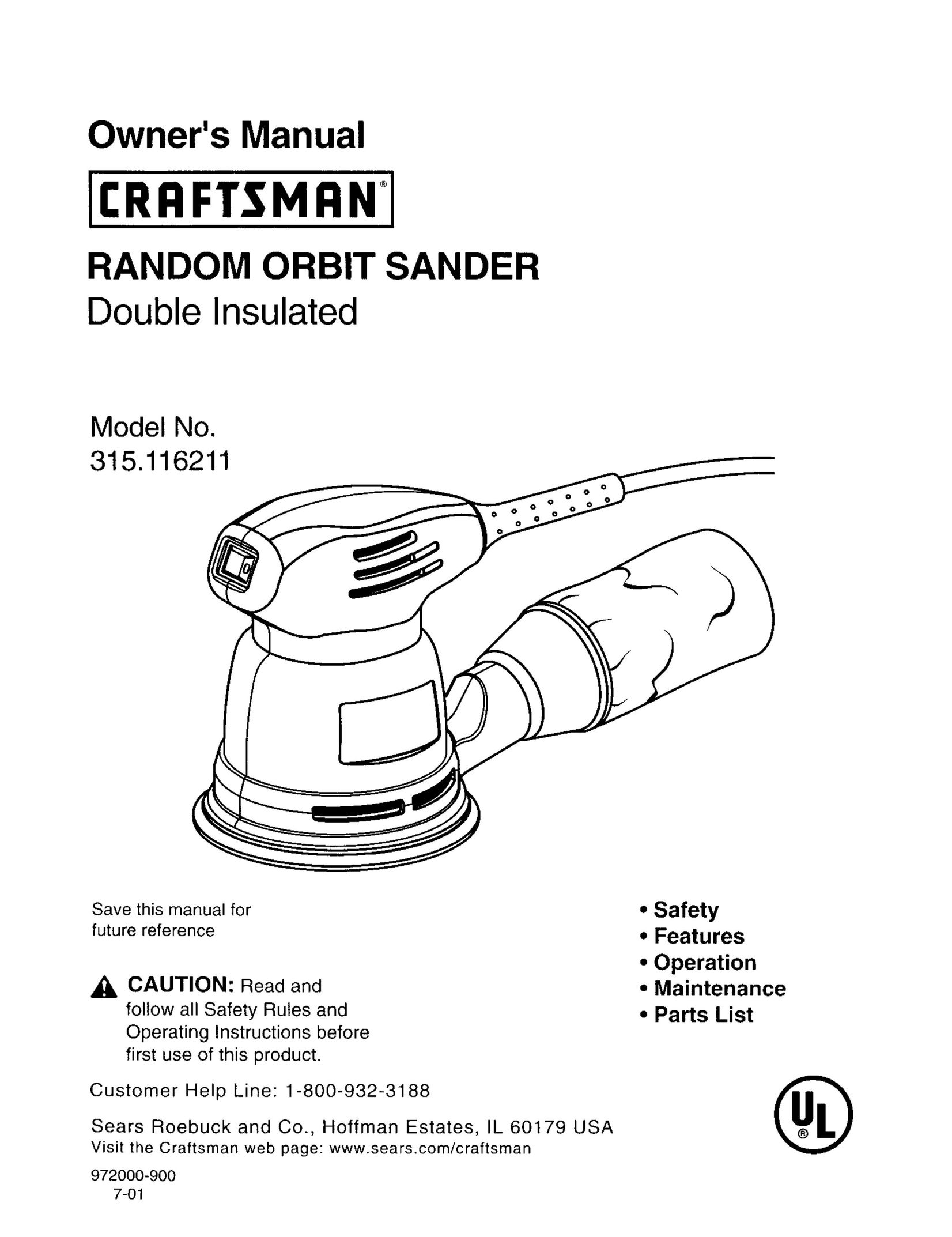 Craftsman 315.116211 Sander User Manual
