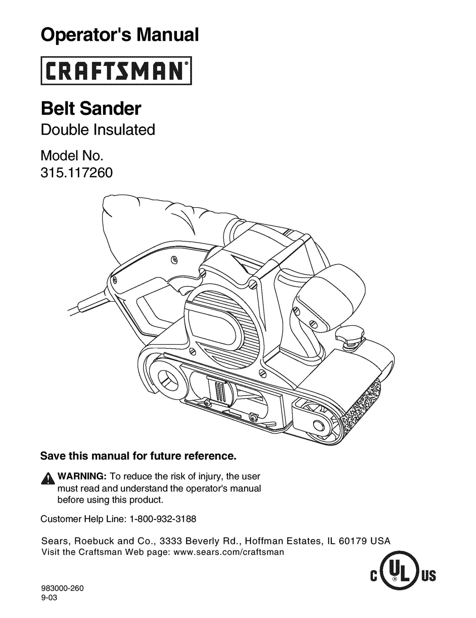 Craftsman 315.11726 Sander User Manual