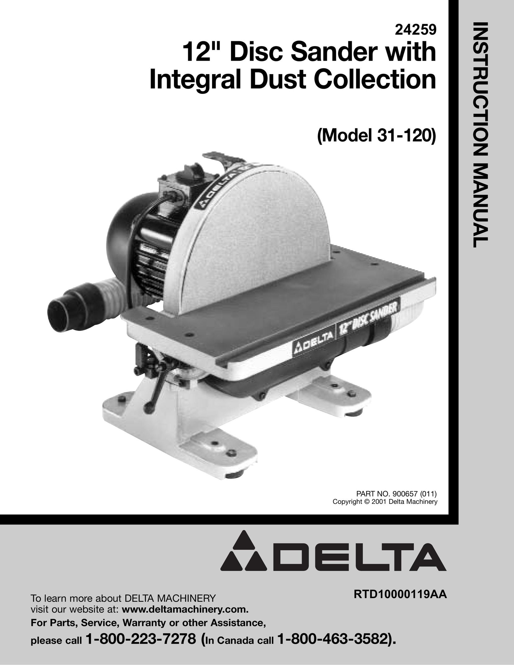 Delta 31-120 Sander User Manual