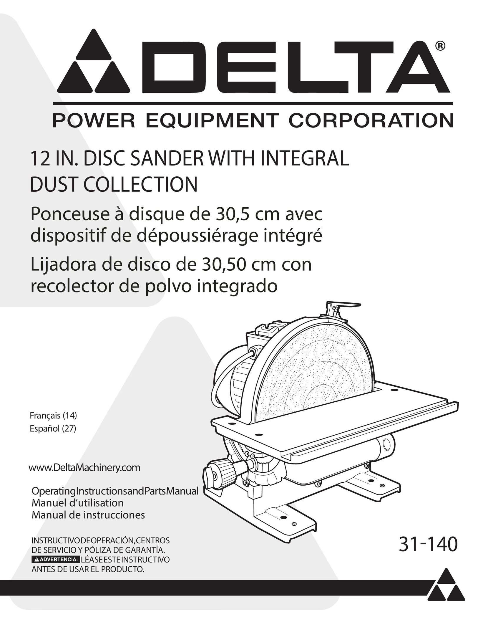 Delta 31-140 Sander User Manual