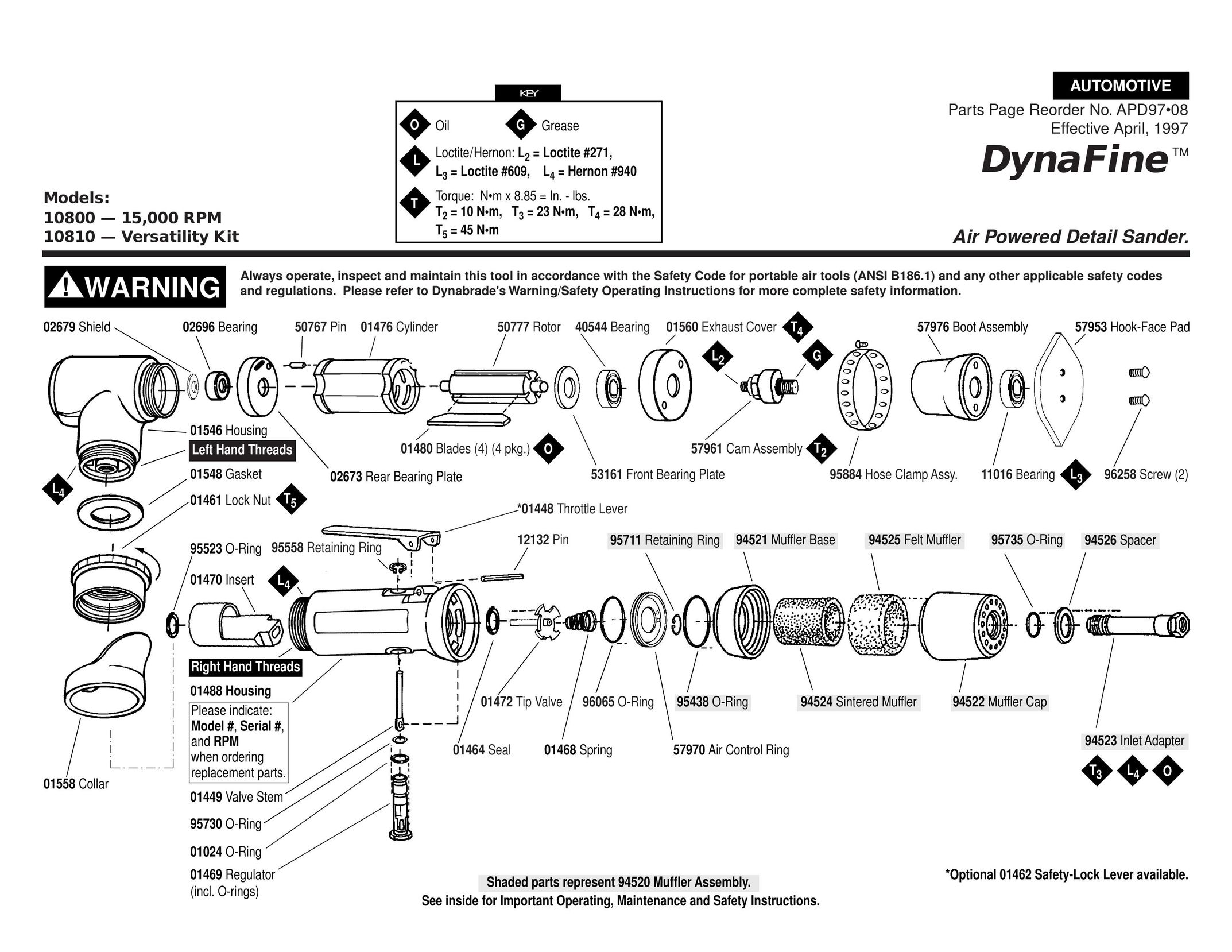 Dynabrade 10800 Sander User Manual