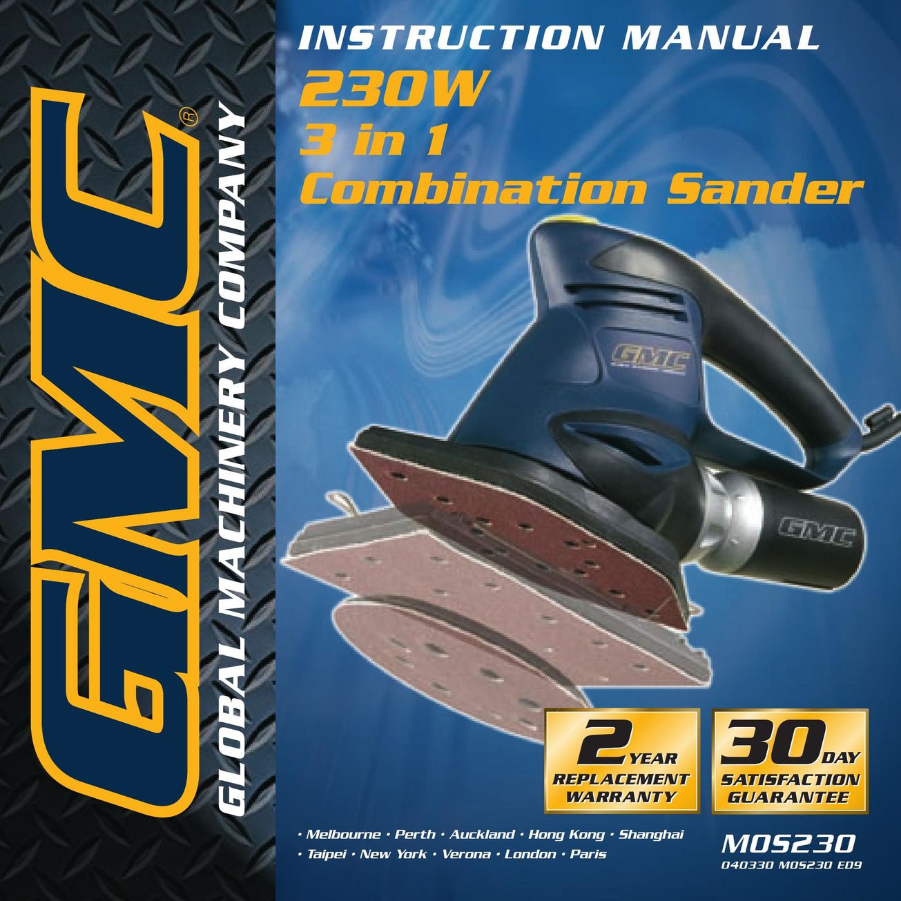 Global Machinery Company 230W Sander User Manual
