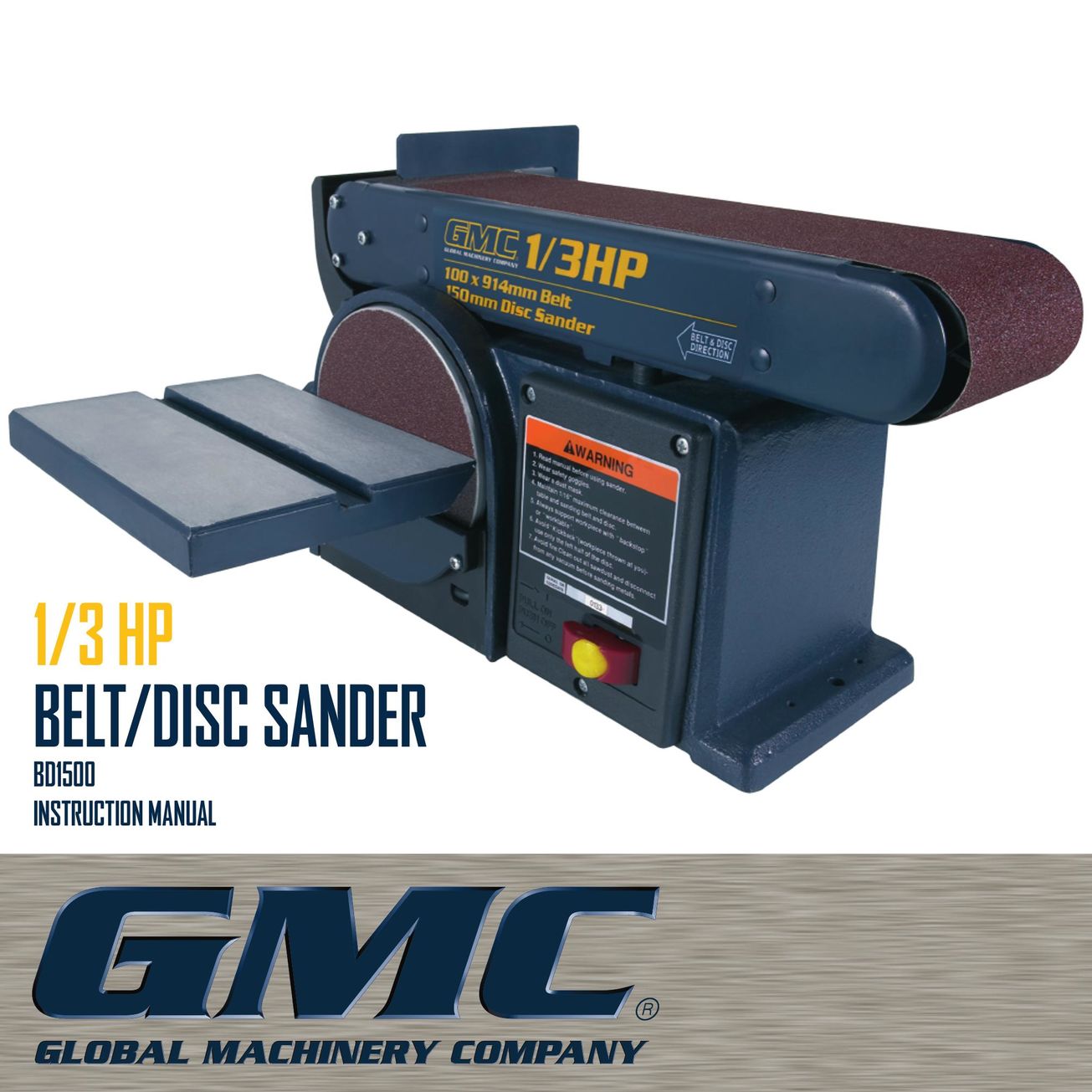 Global Machinery Company BD1500 Sander User Manual