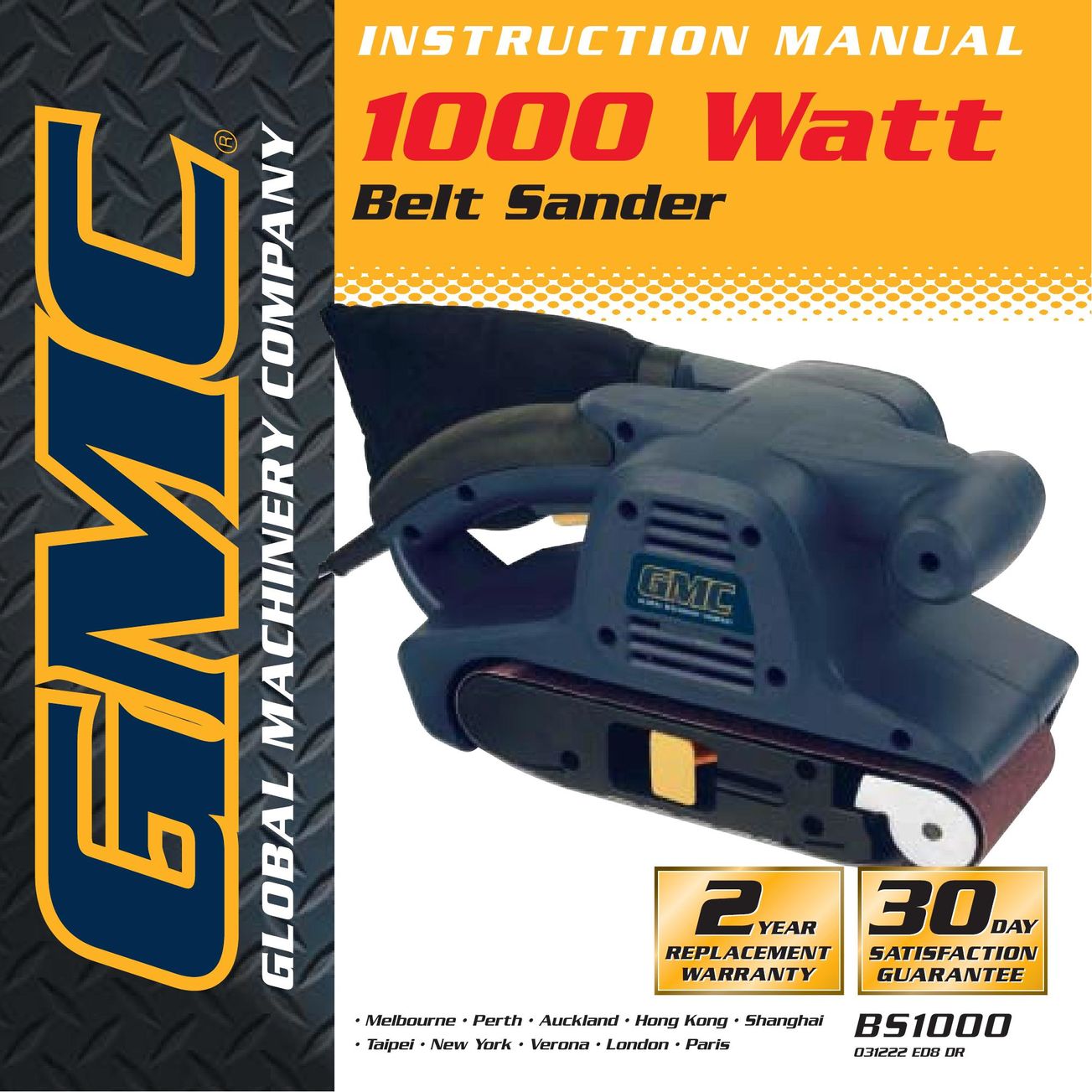 Global Machinery Company BS1000 Sander User Manual