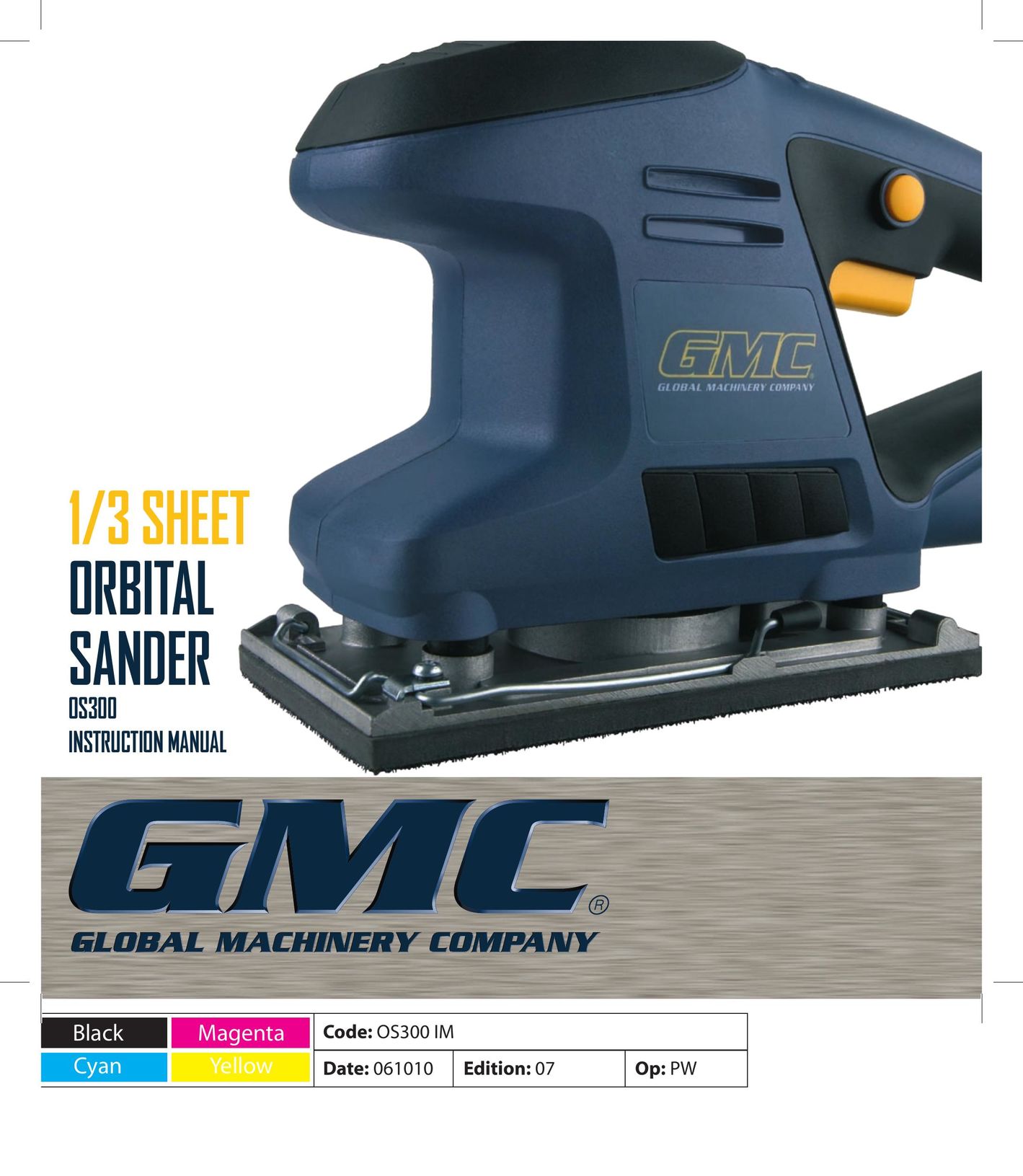 Global Machinery Company OS300 Sander User Manual