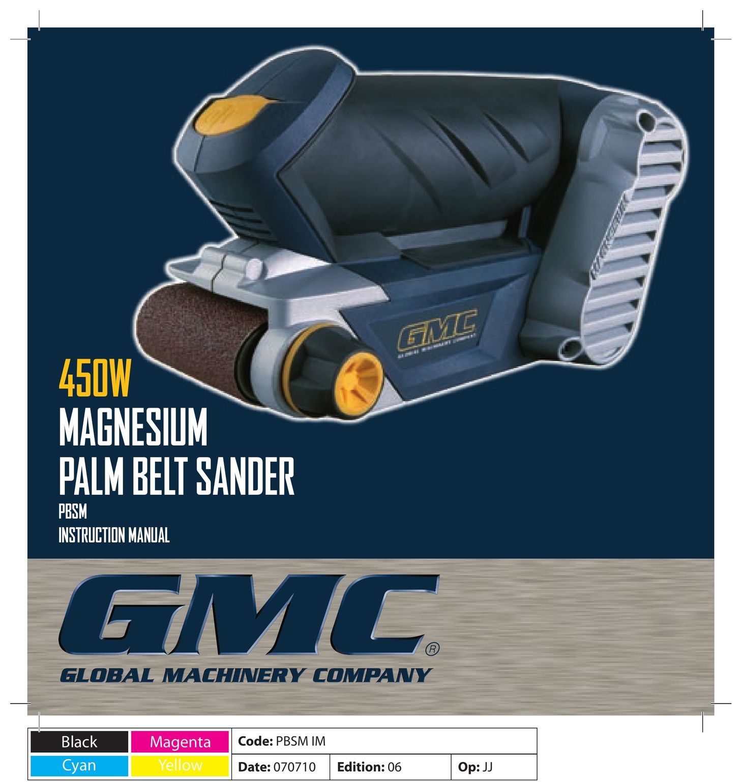 Global Machinery Company PBSM Sander User Manual