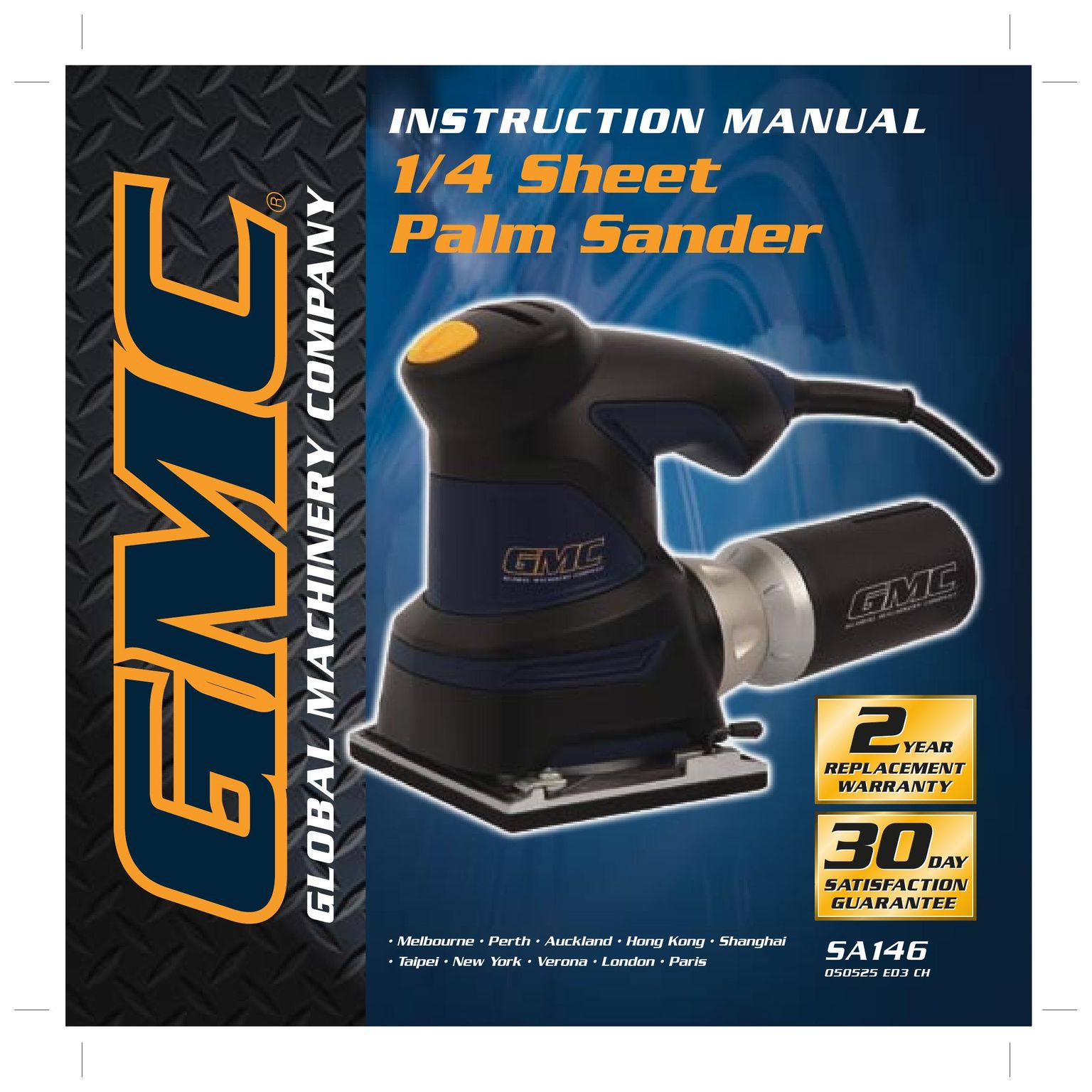 Global Machinery Company SA146 Sander User Manual