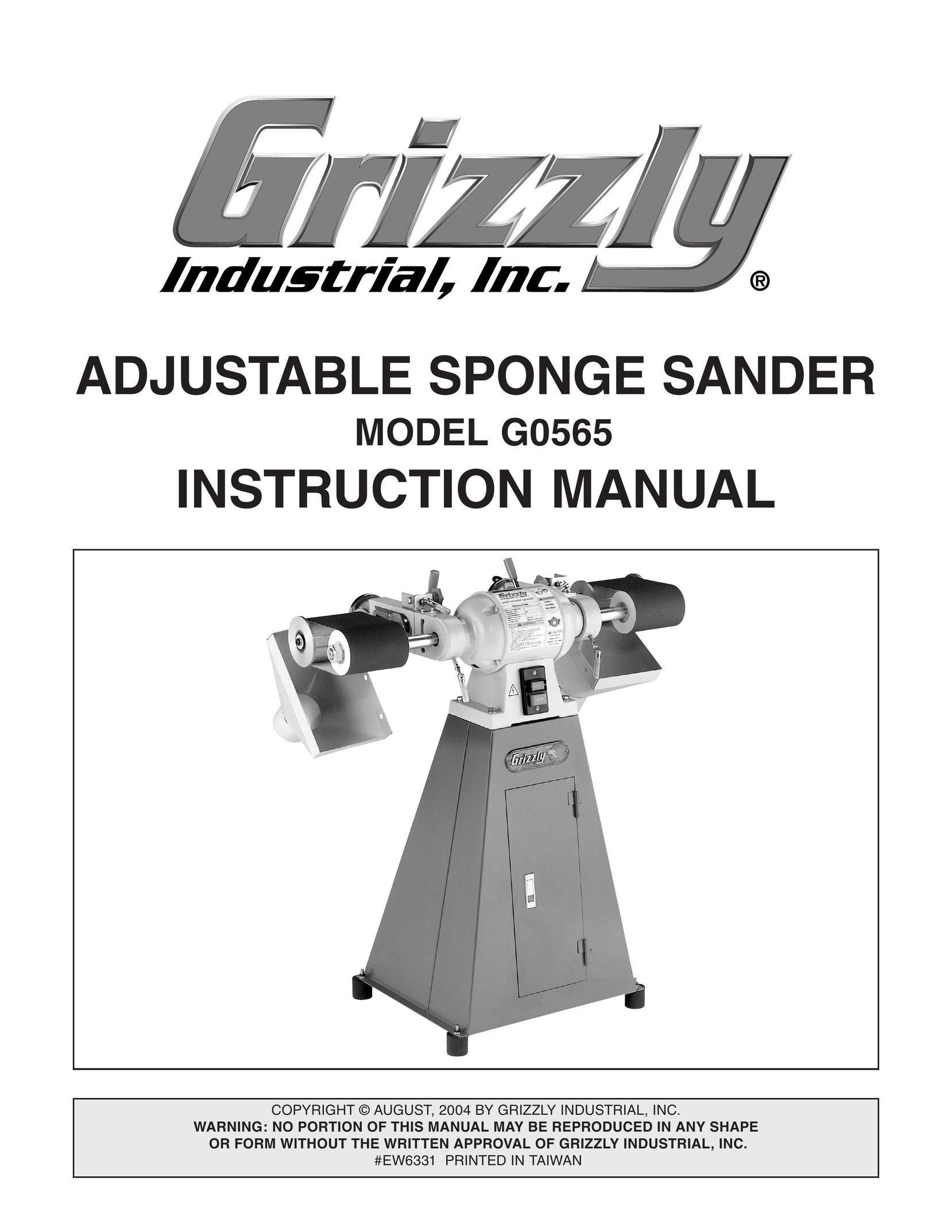 Grizzly G0565 Sander User Manual