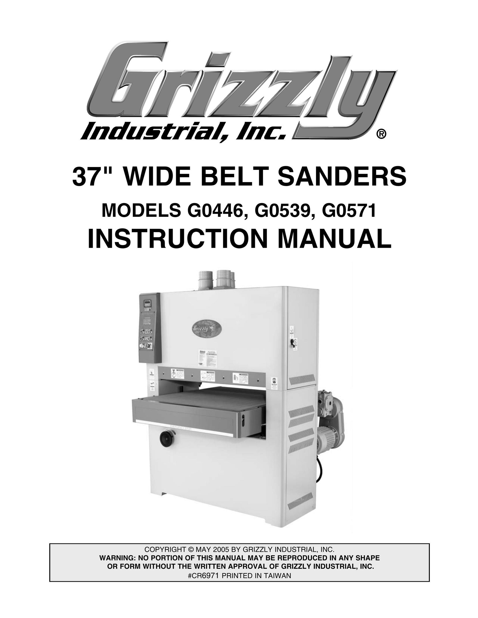 Grizzly G0571 Sander User Manual