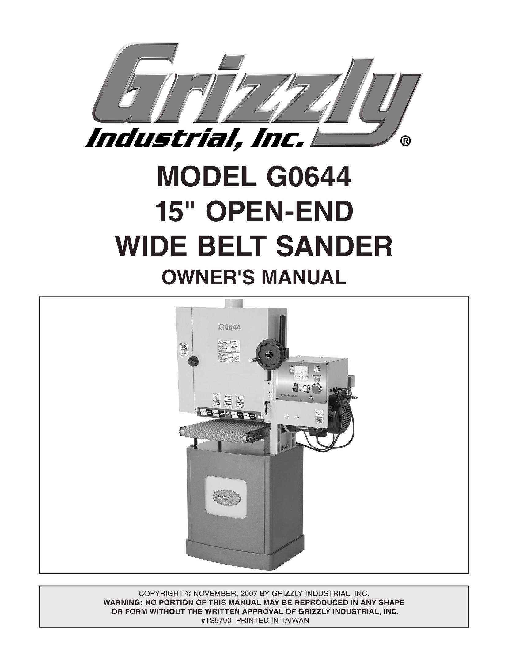 Grizzly G0644 Sander User Manual