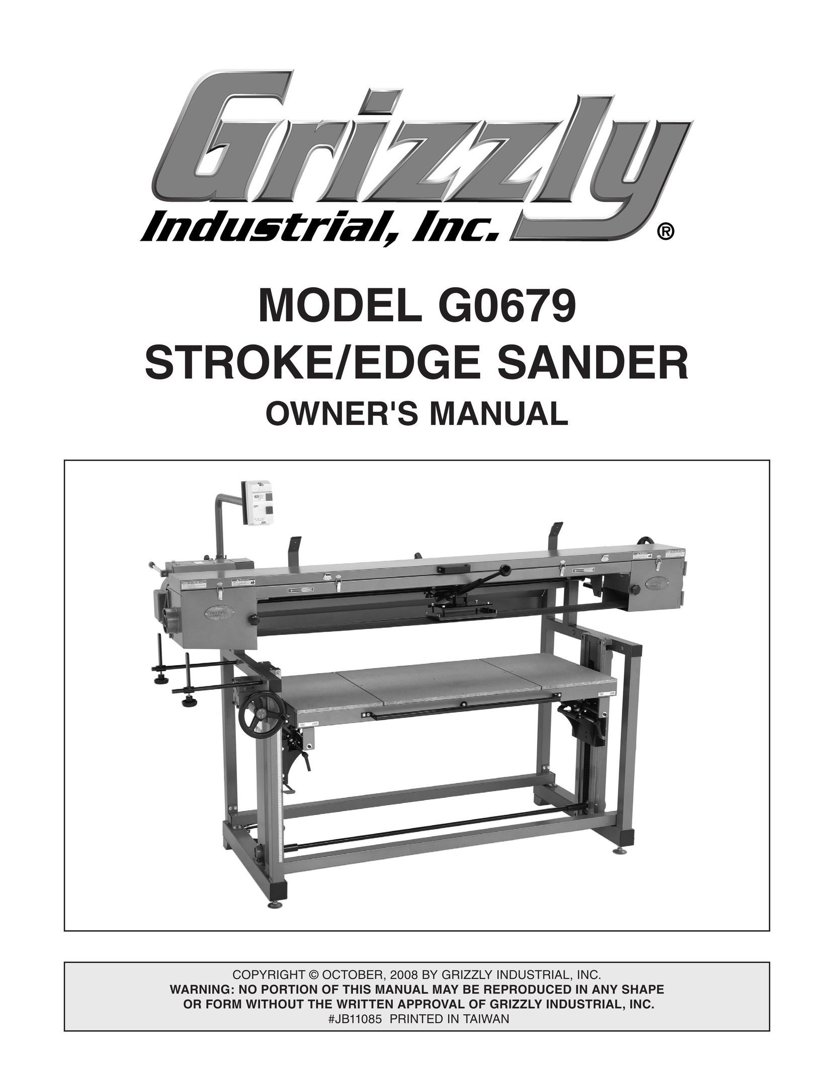 Grizzly G0679 Sander User Manual
