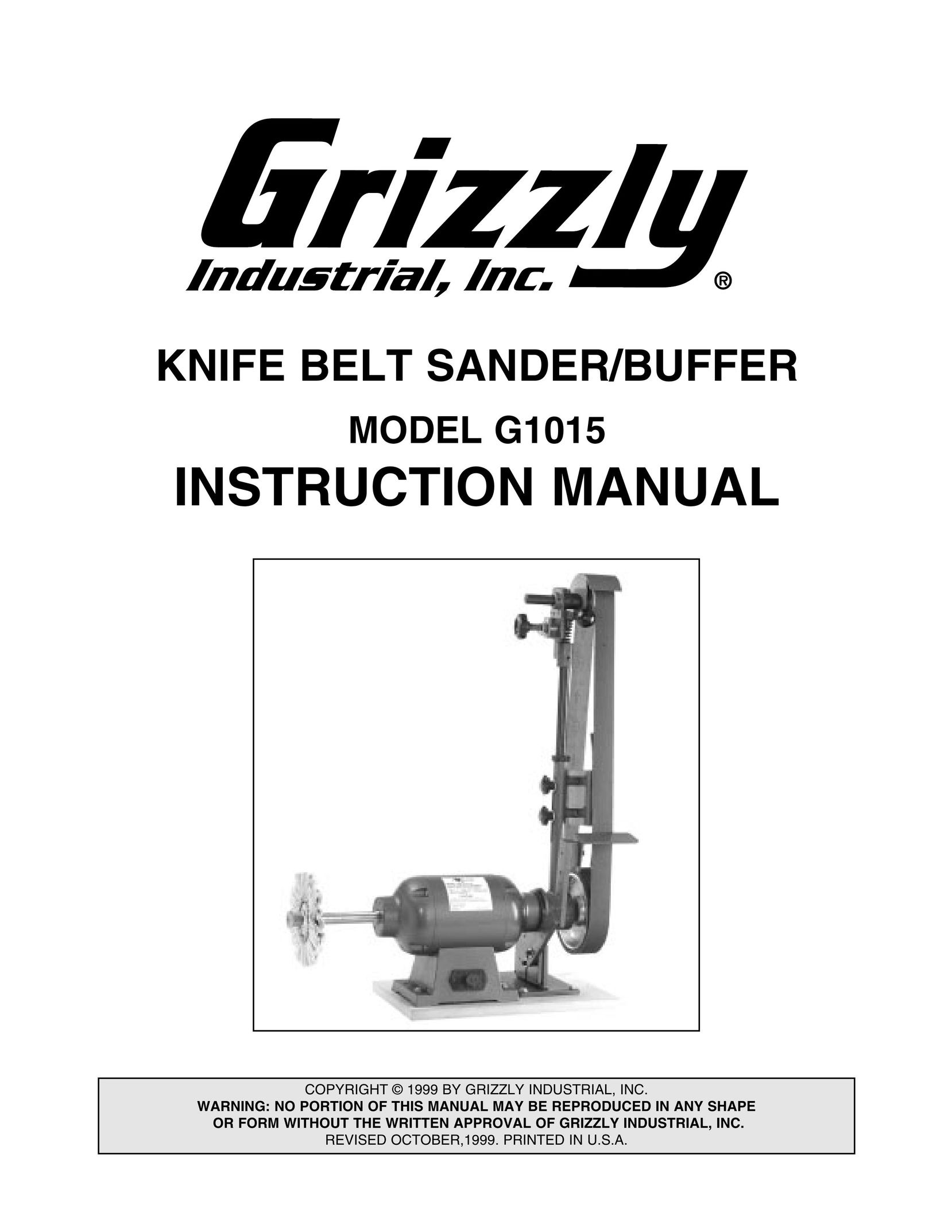 Grizzly G1015 Sander User Manual