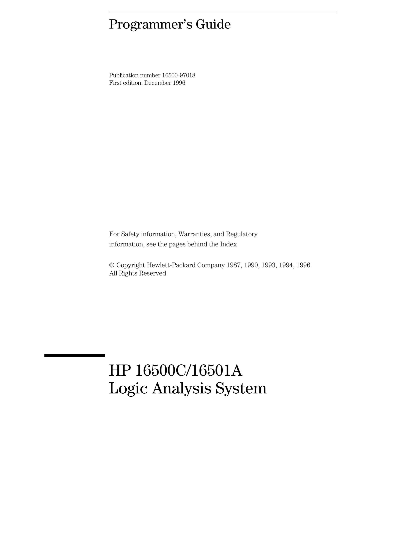 HP (Hewlett-Packard) 16500C Sander User Manual