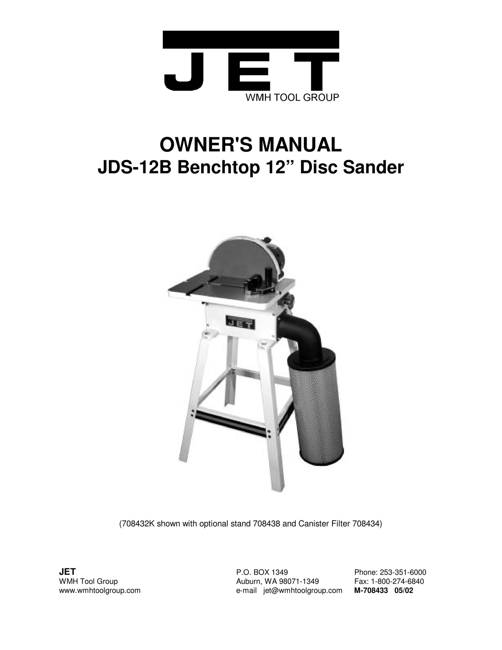 Jet Tools JDS-12B Sander User Manual