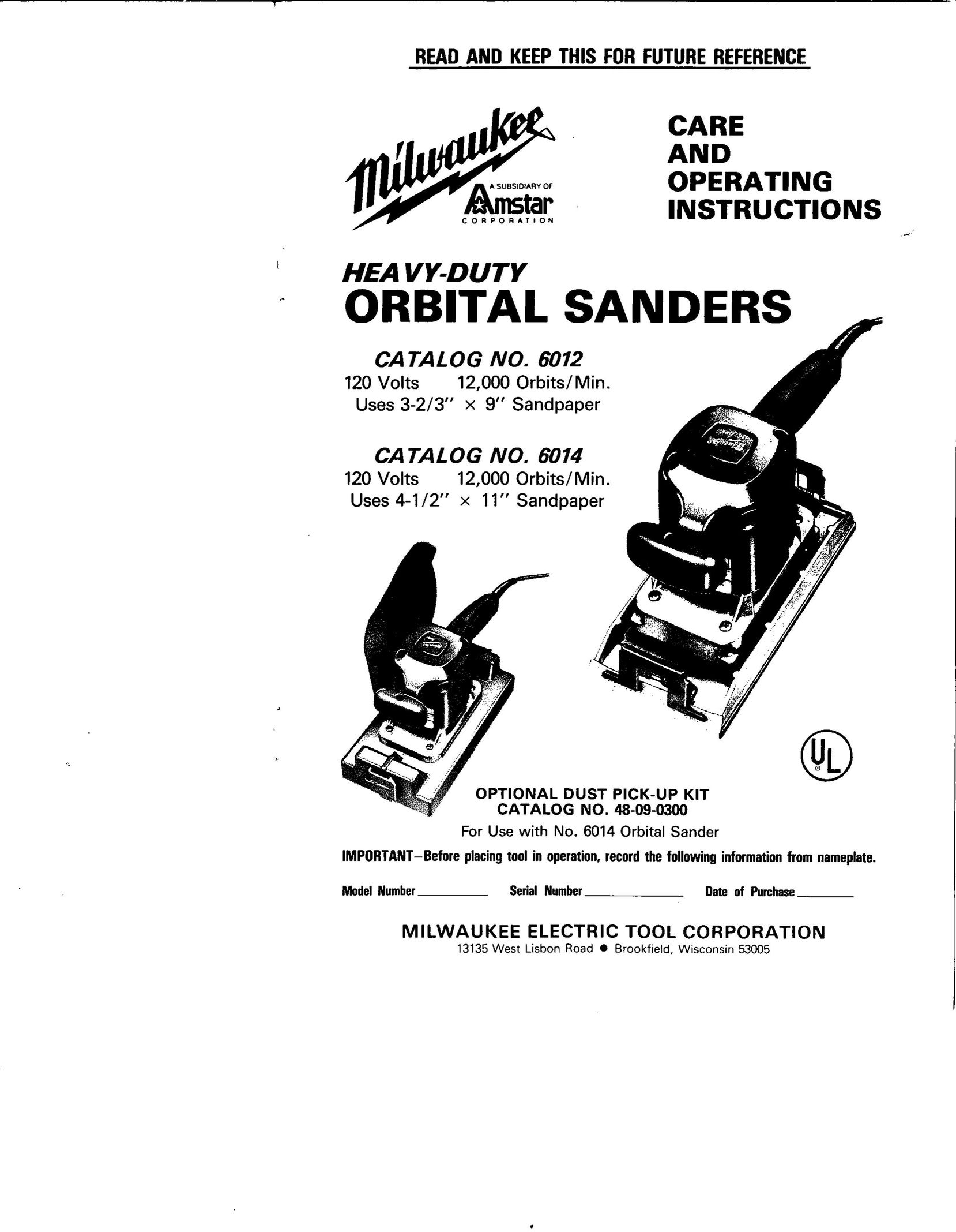 Milwaukee 58-12-2331 Sander User Manual