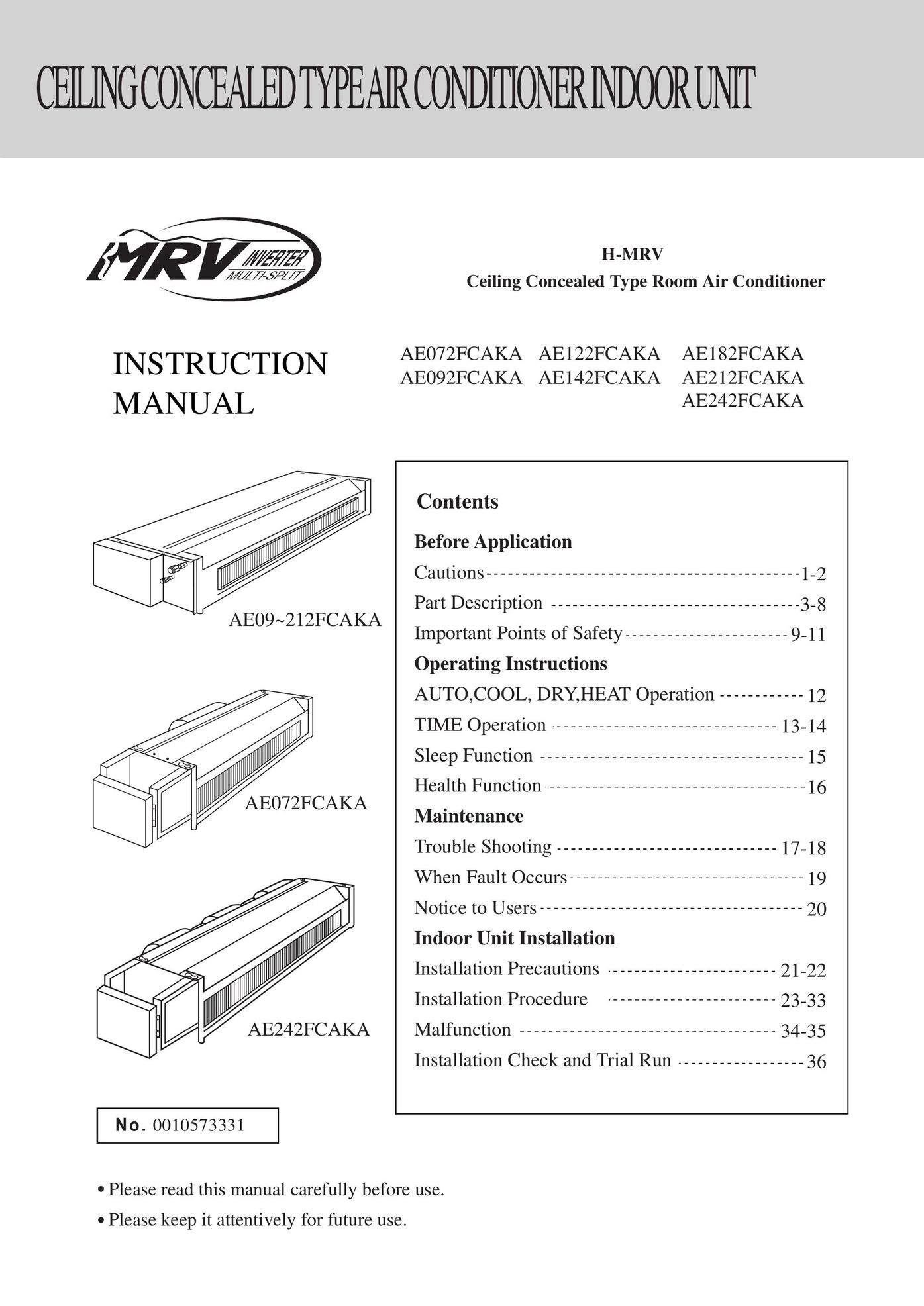 MRV Communications AE072FCAKA Sander User Manual
