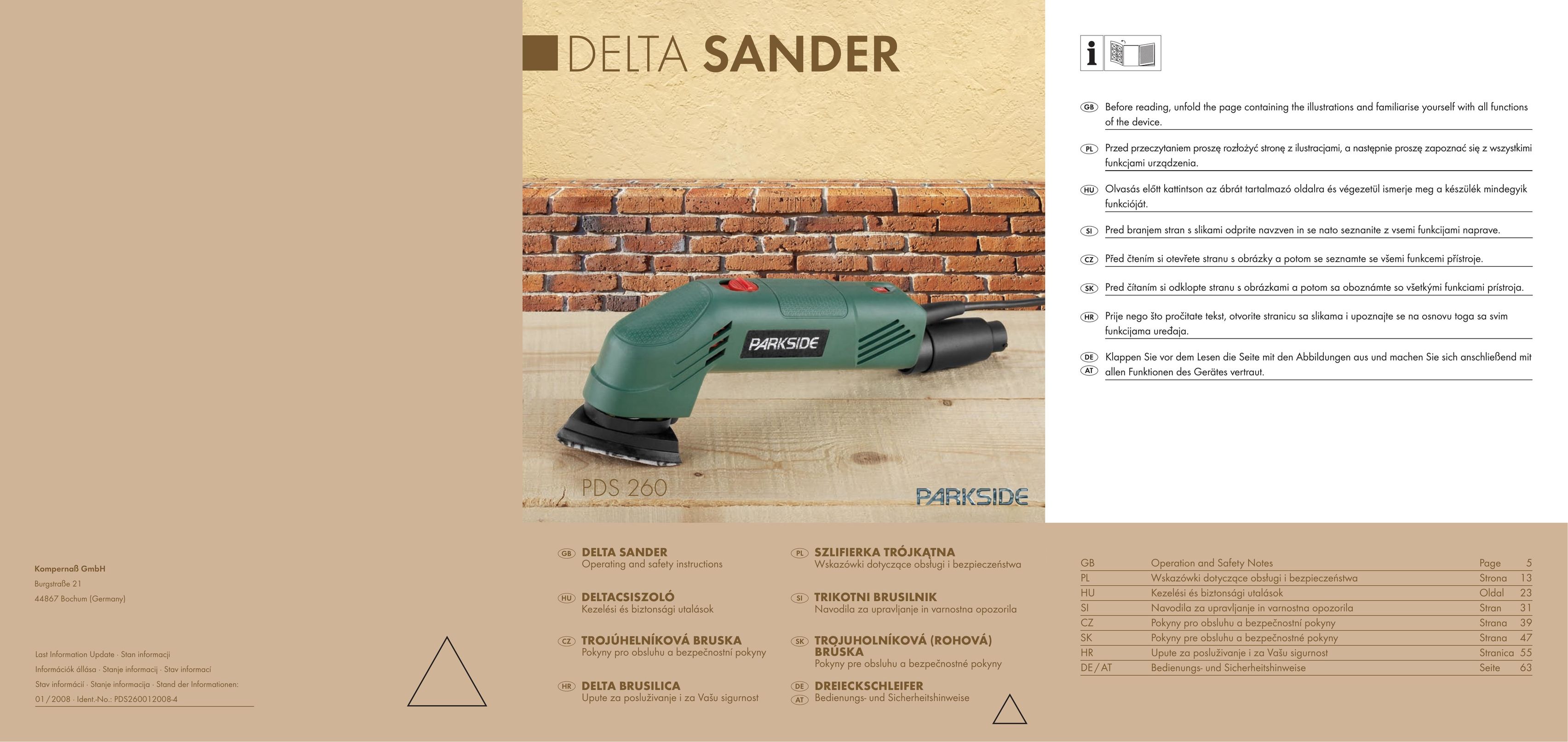 Parkside POE-2400 Sander User Manual