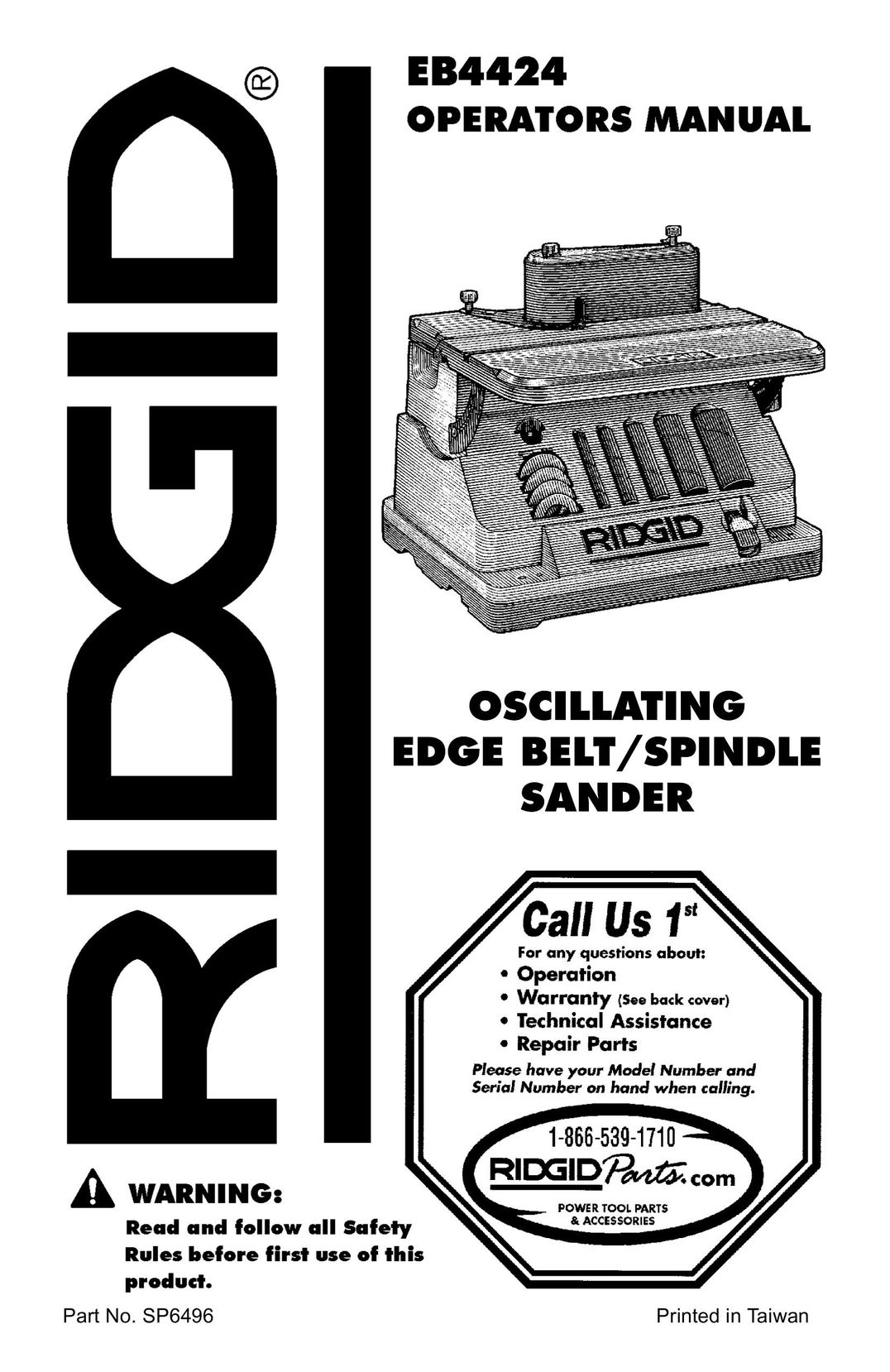 RIDGID EB44241 Sander User Manual