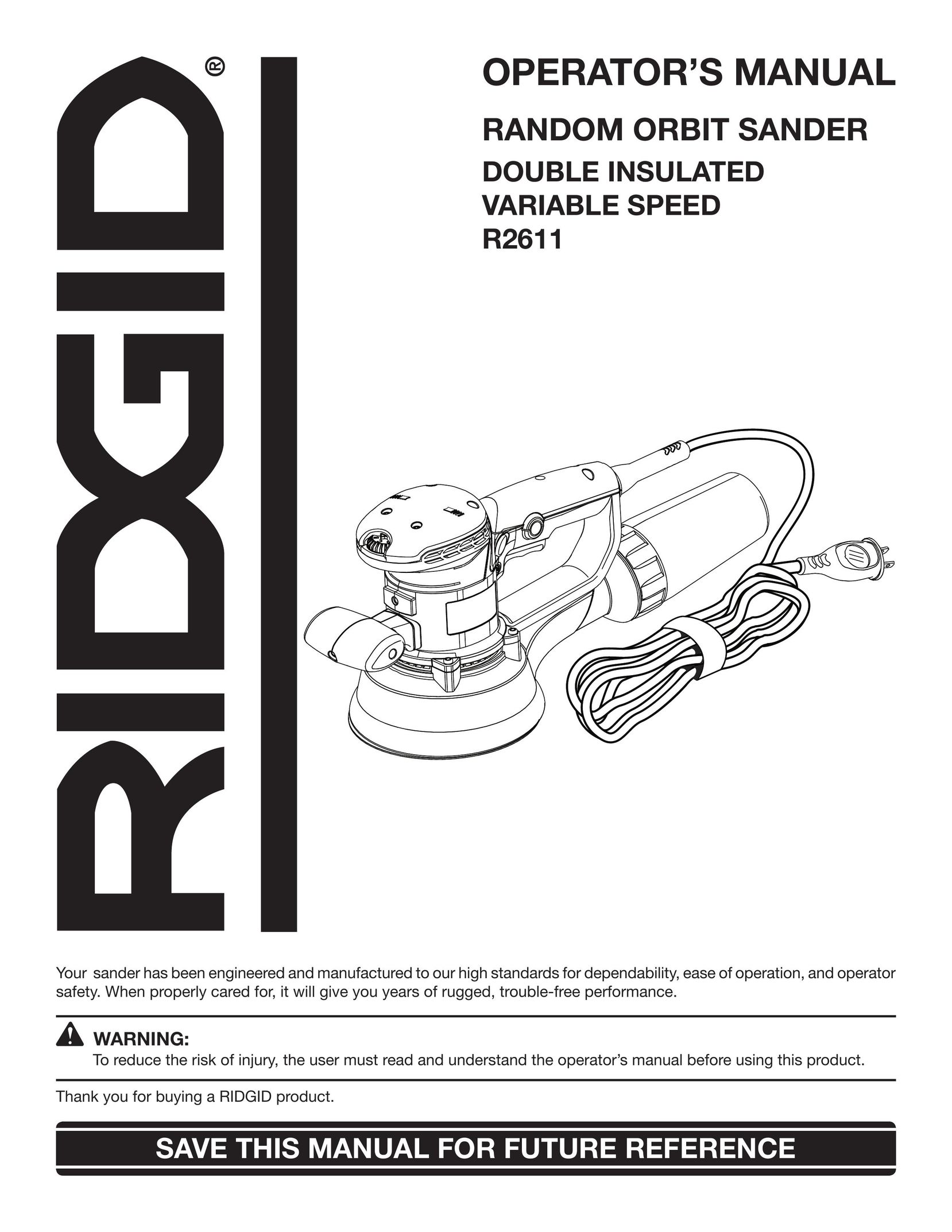 RIDGID R2611 Sander User Manual