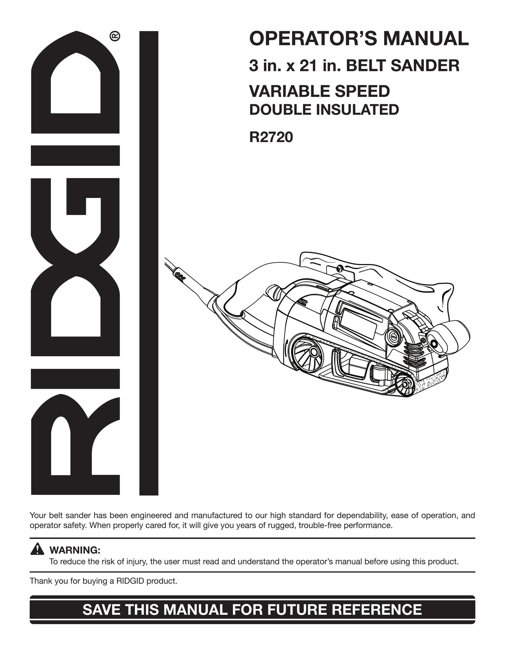 RIDGID R2720 Sander User Manual