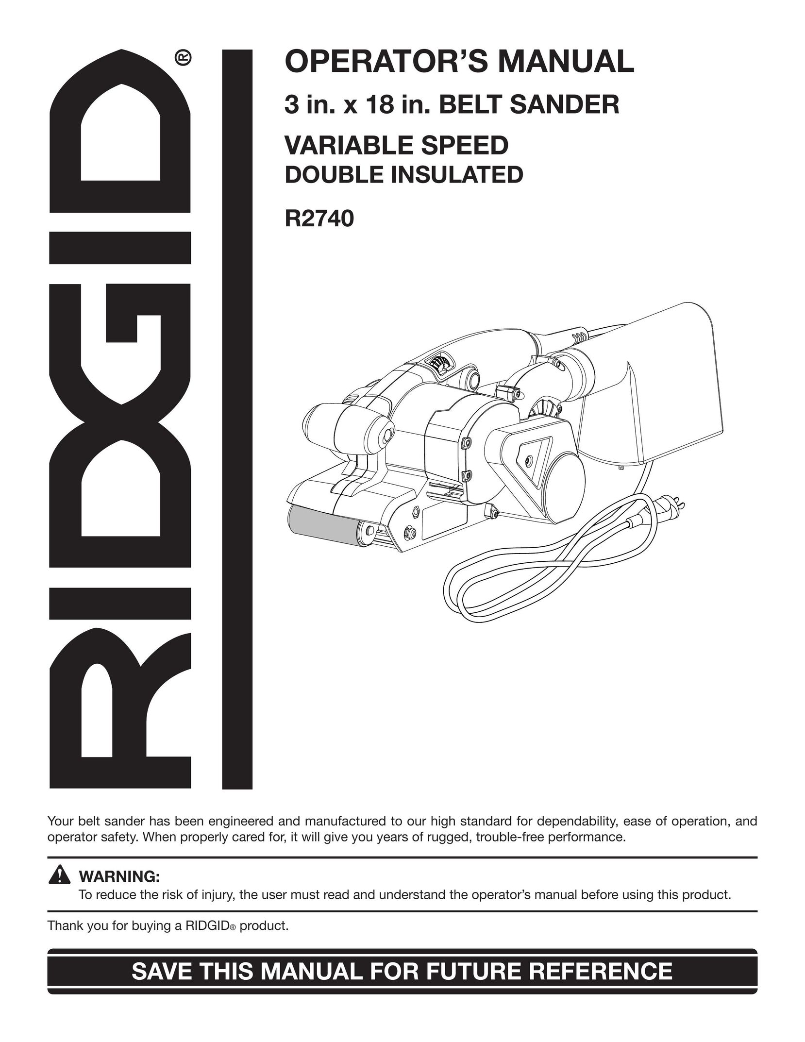 RIDGID R2740 Sander User Manual
