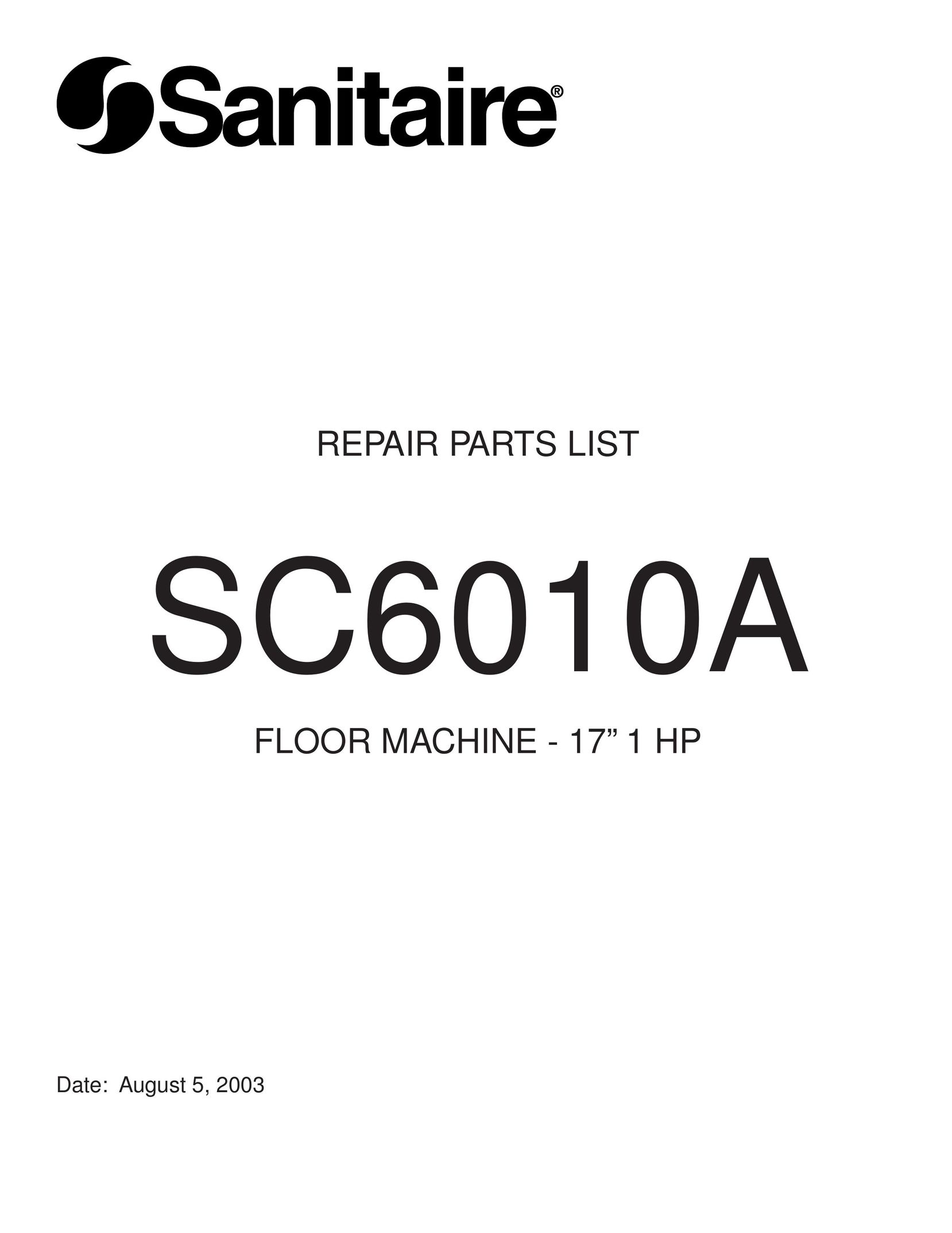 Sanitaire SC6010A Sander User Manual