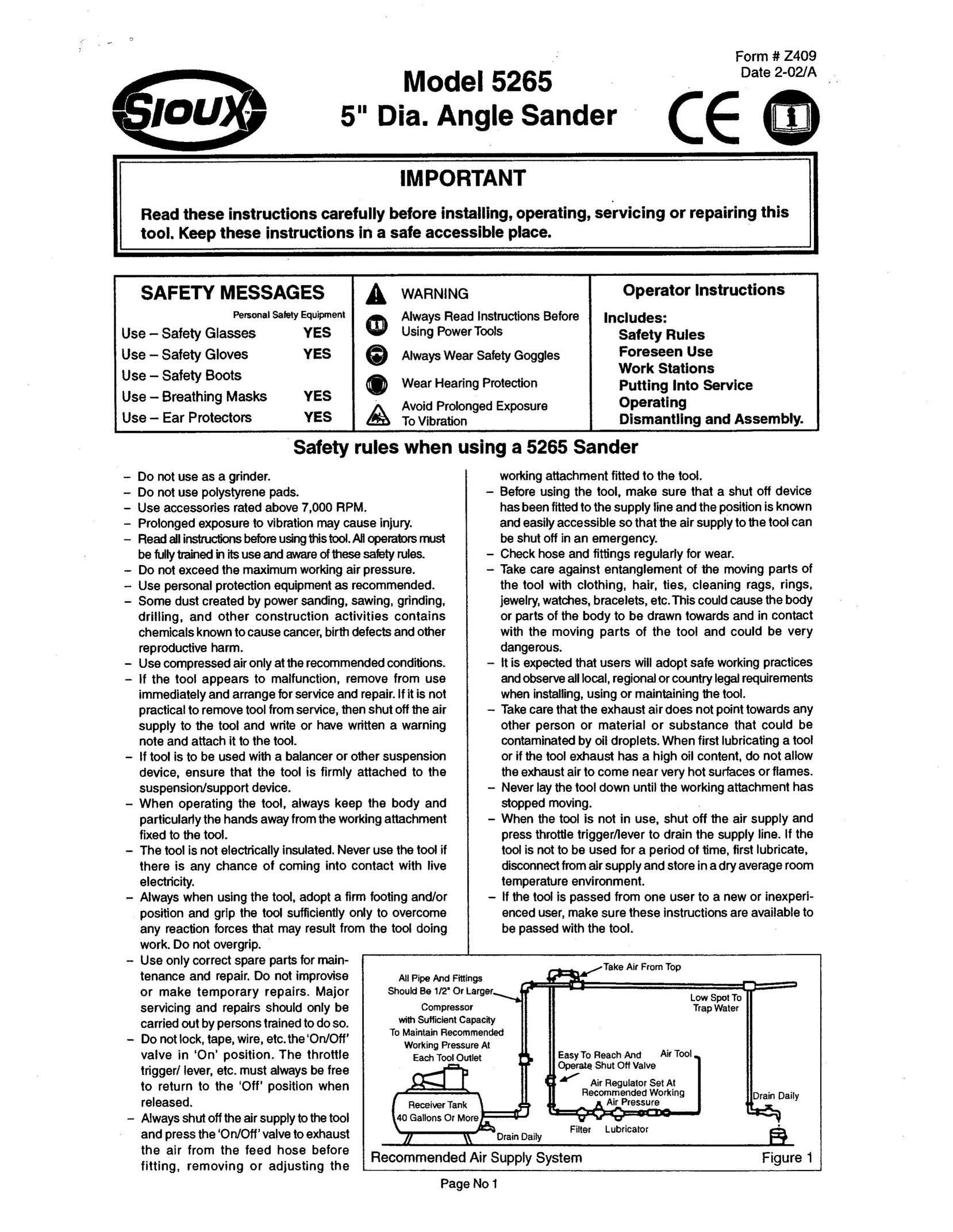 Sioux Tools 5265 Sander User Manual
