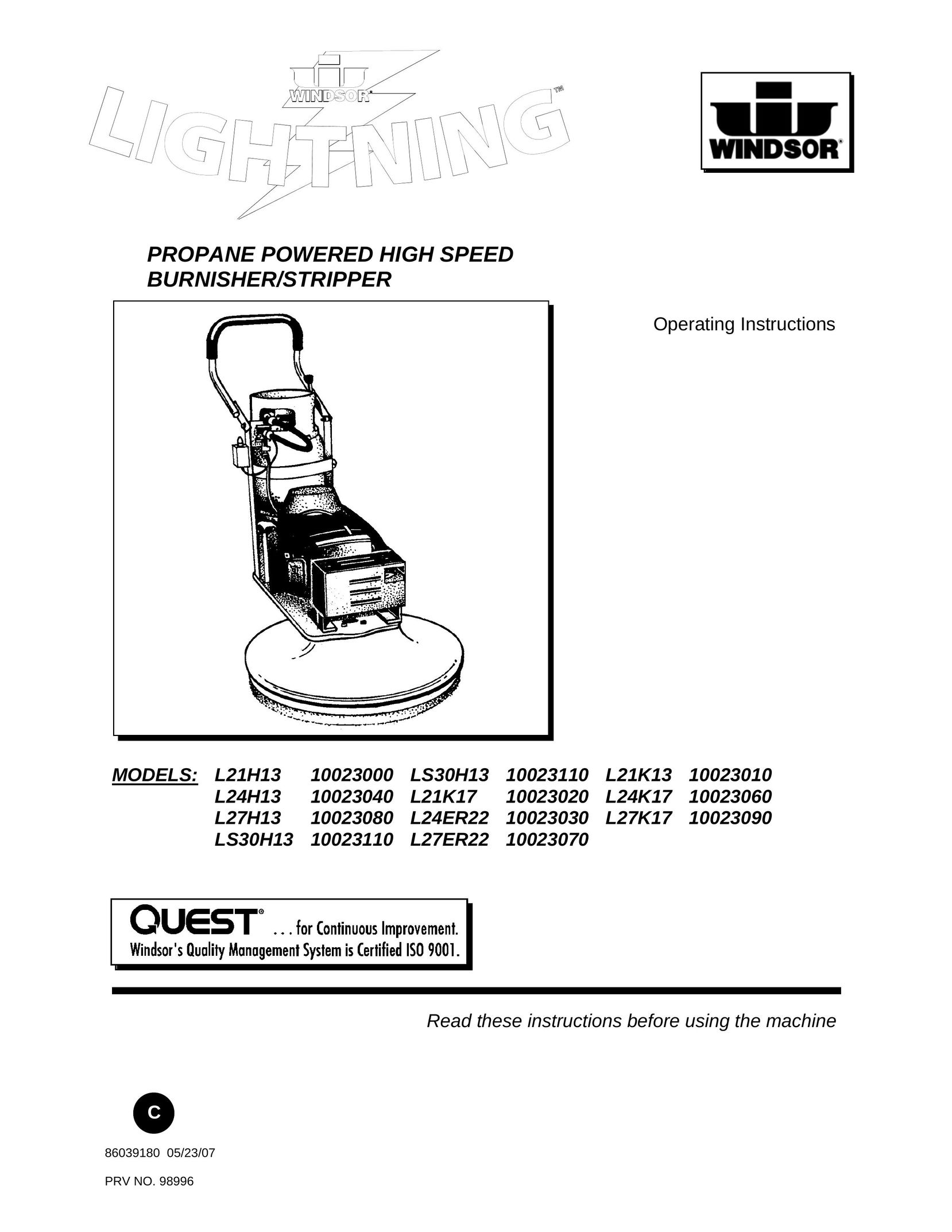 Windsor L24H13 Sander User Manual