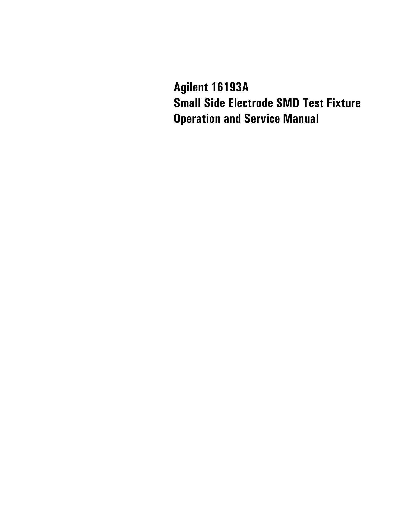 Agilent Technologies 16193A Saw User Manual