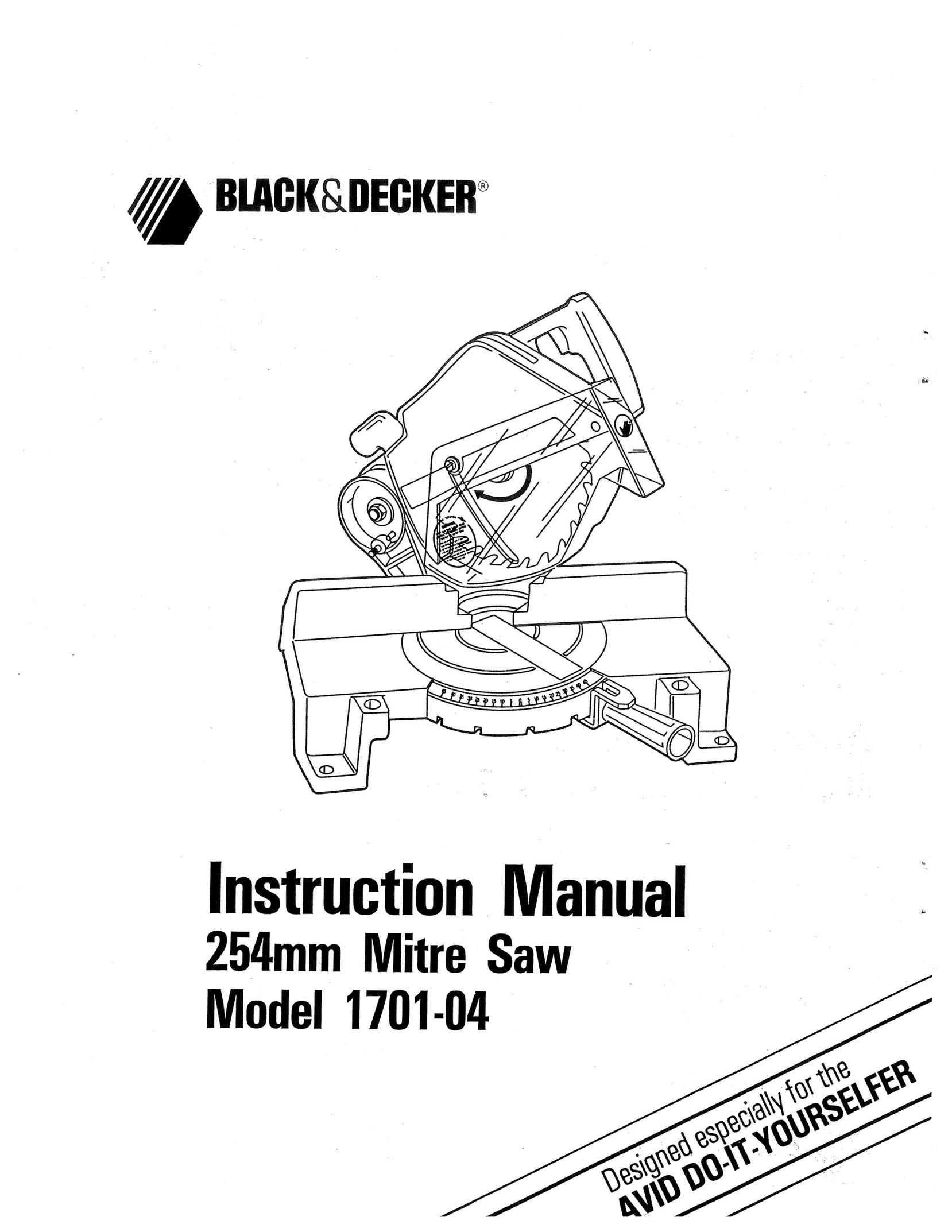 Black & Decker 1701-04 Saw User Manual