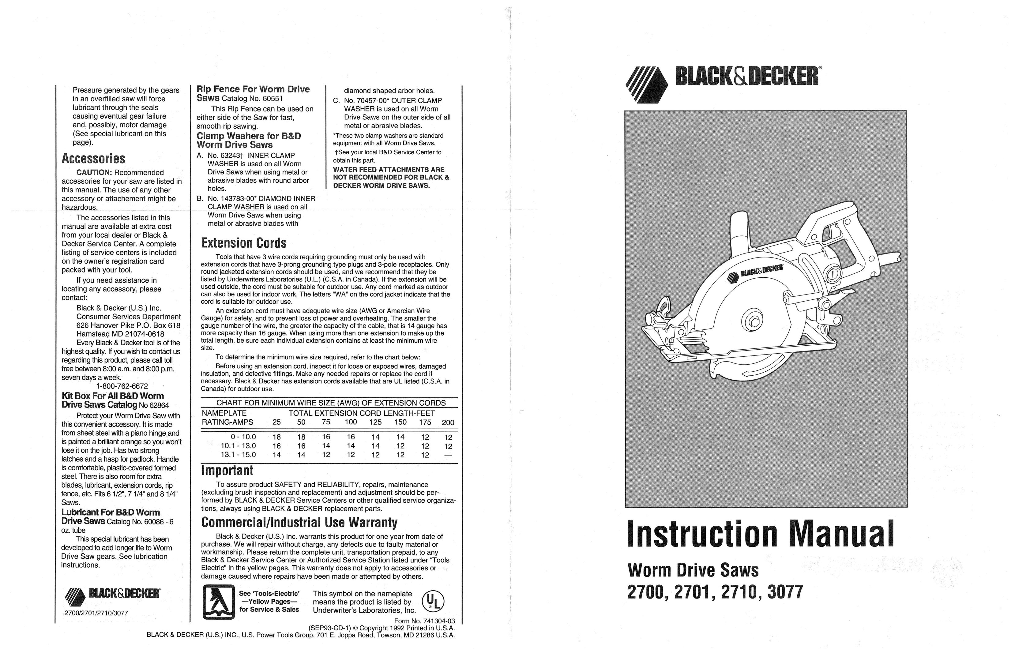 Black & Decker 3077 Saw User Manual