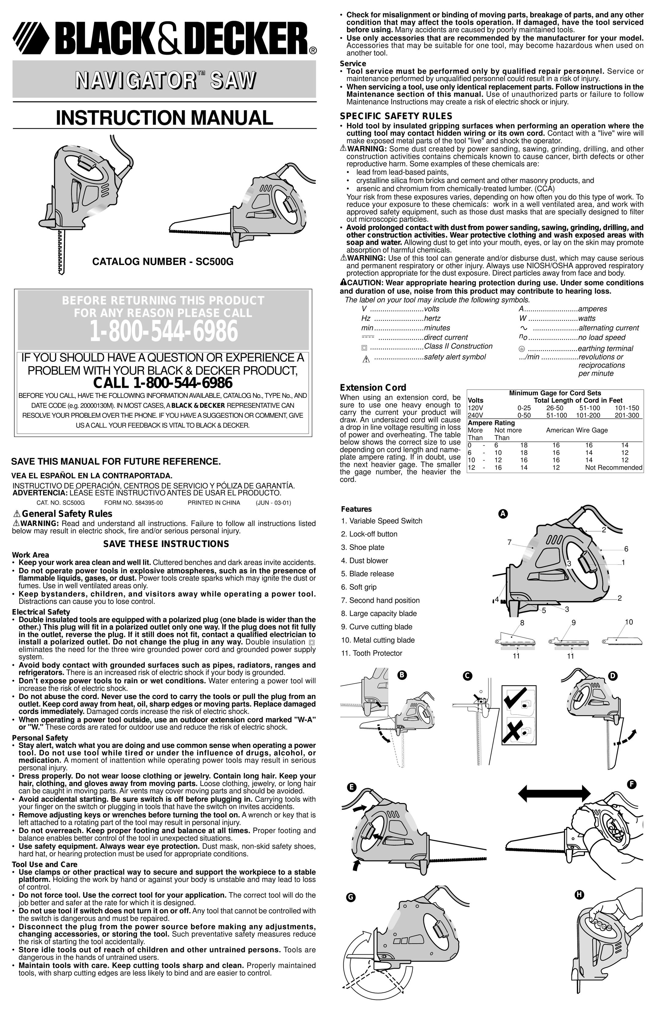 Black & Decker 584395-00 Saw User Manual