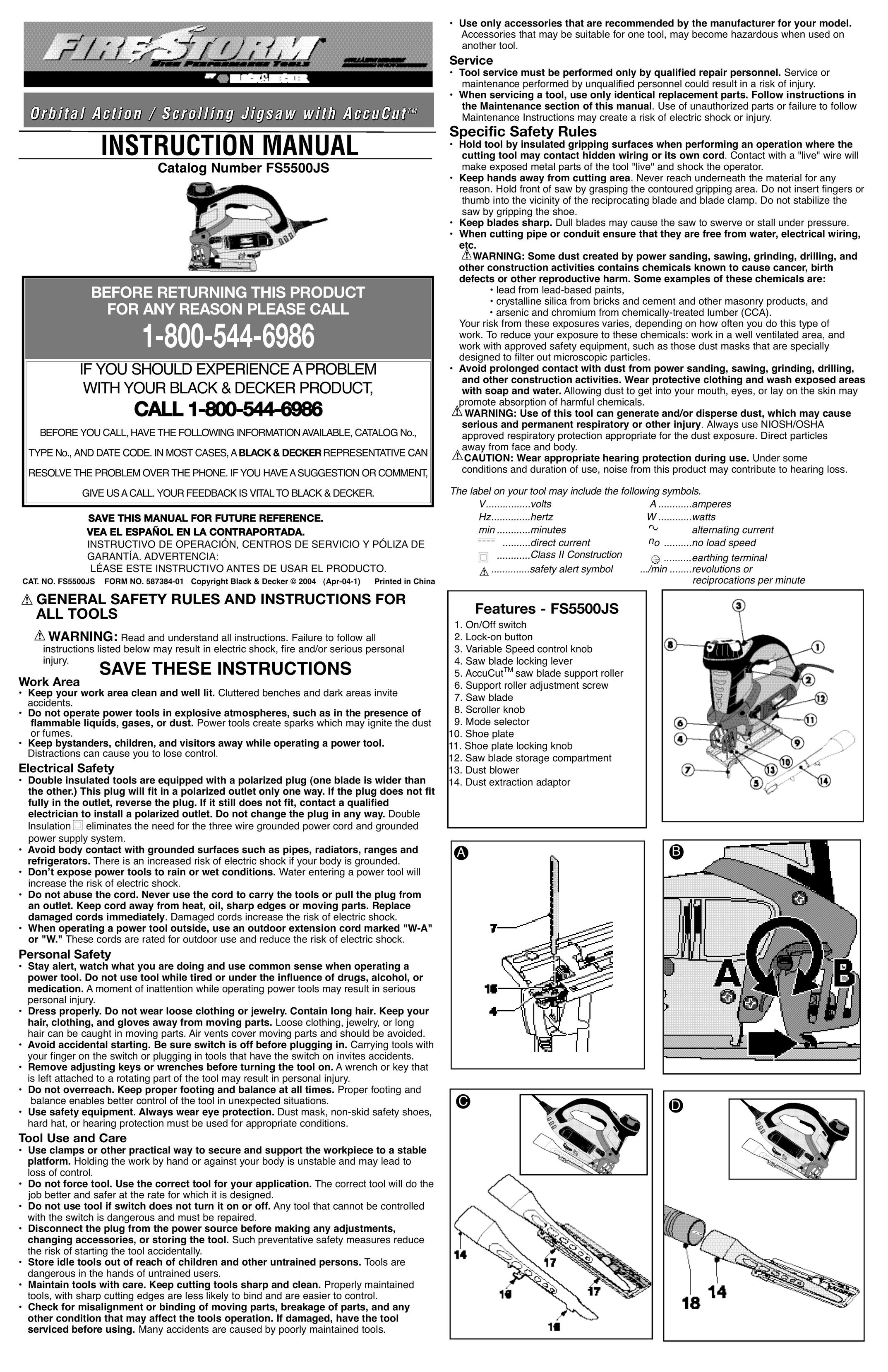 Black & Decker 587384-01 Saw User Manual