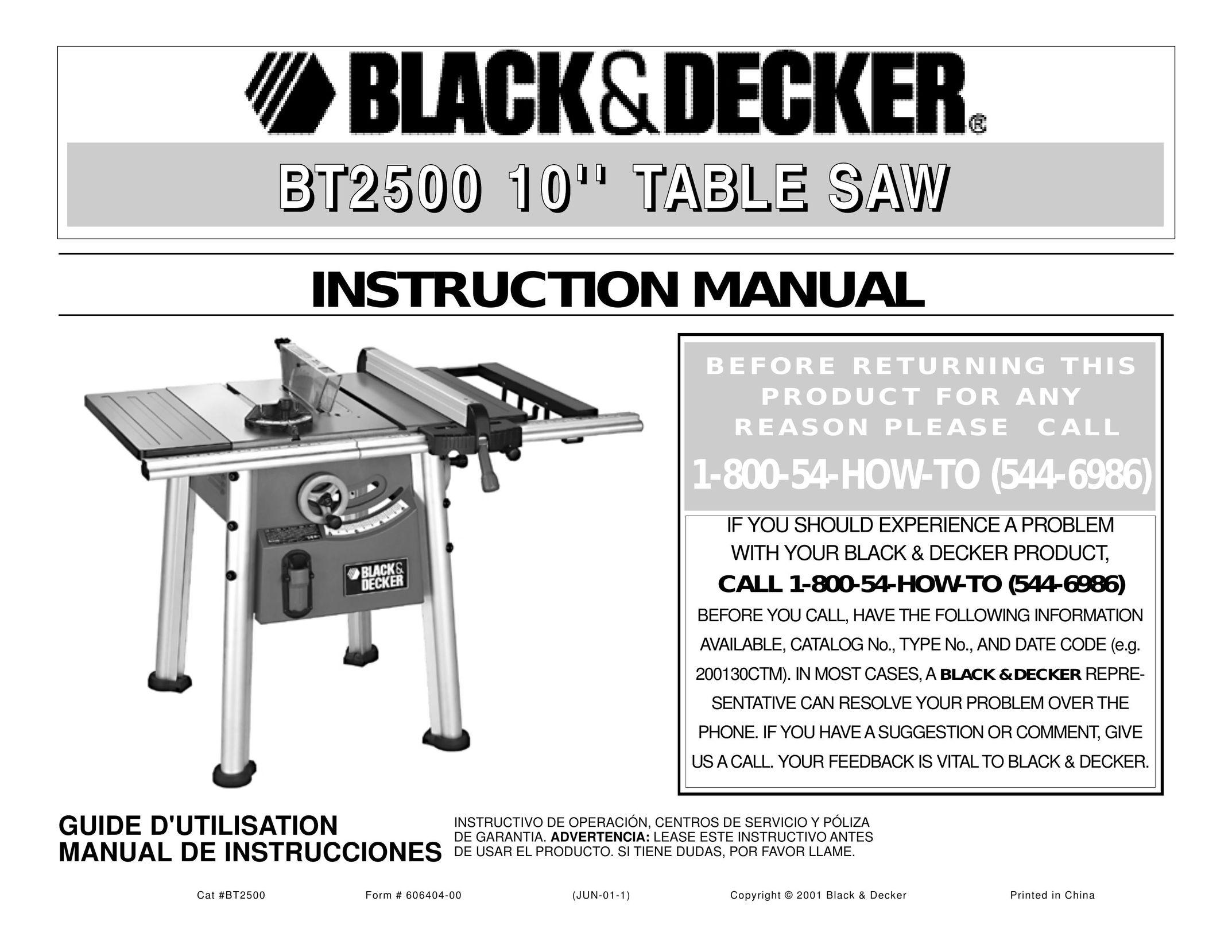 Black & Decker 606404-00 Saw User Manual