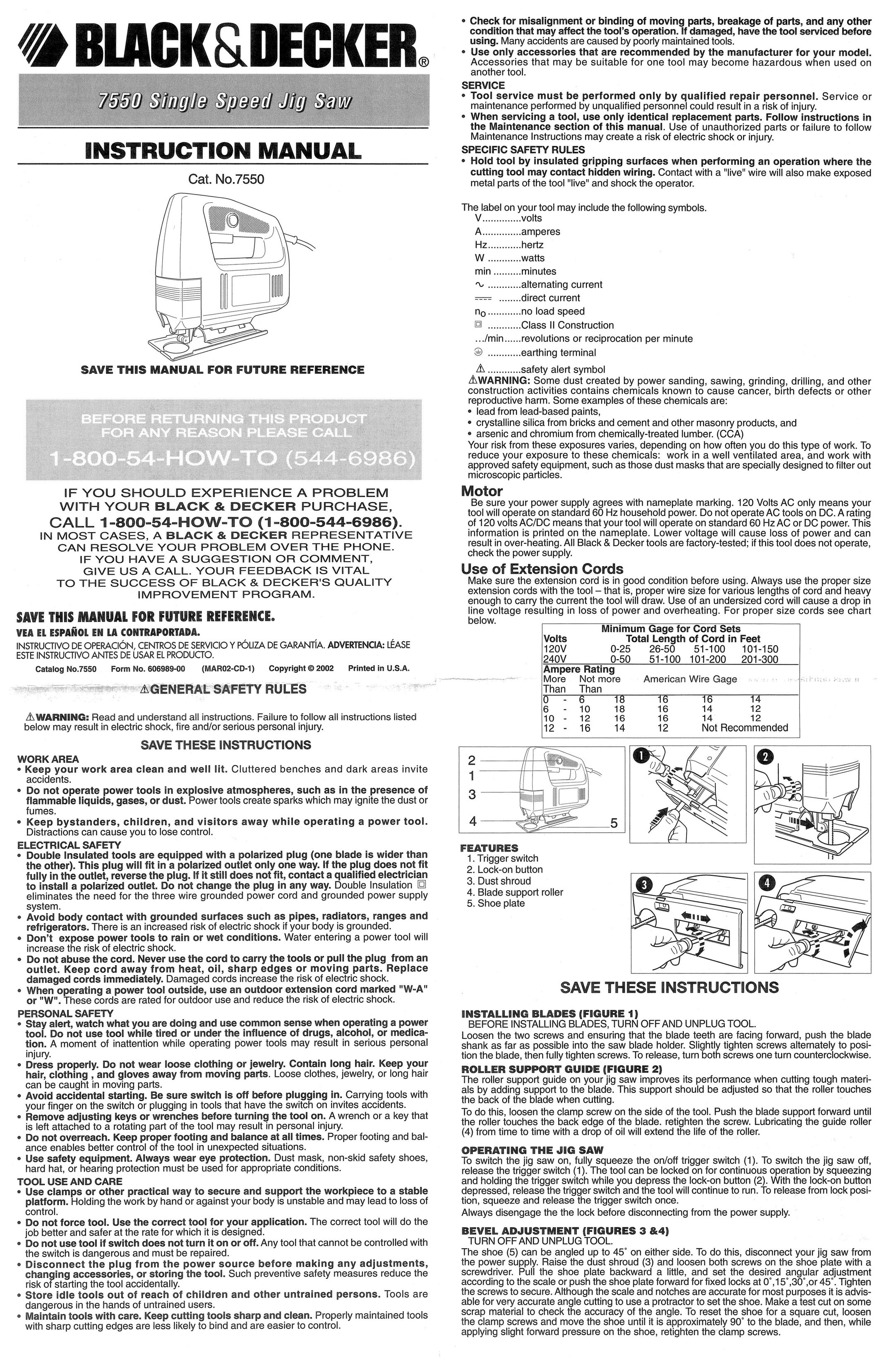 Black & Decker 606989-00 Saw User Manual