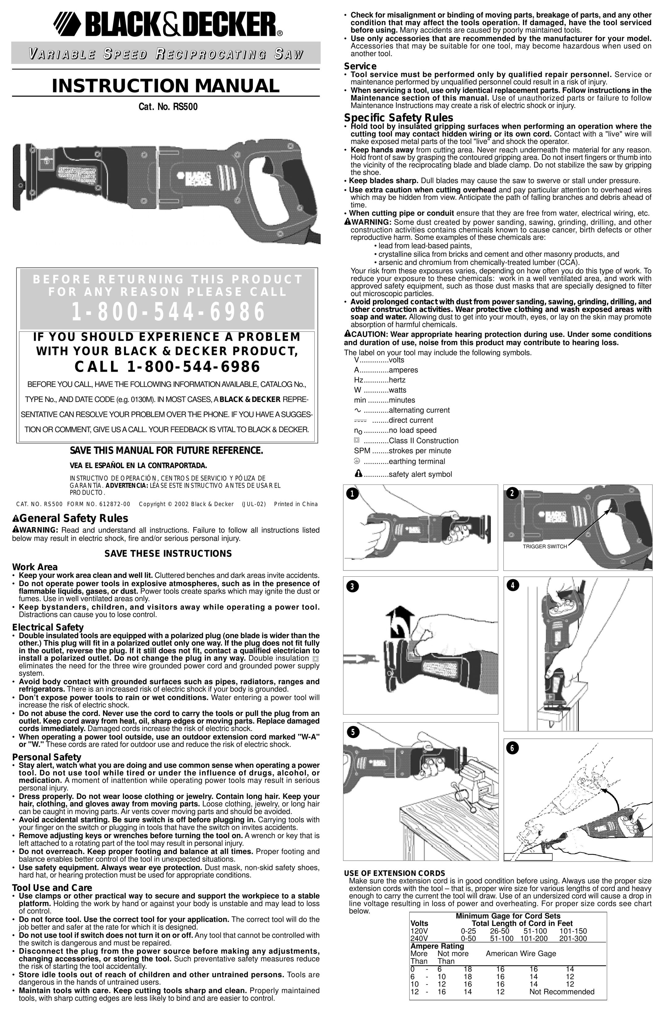 Black & Decker 612872-00 Saw User Manual