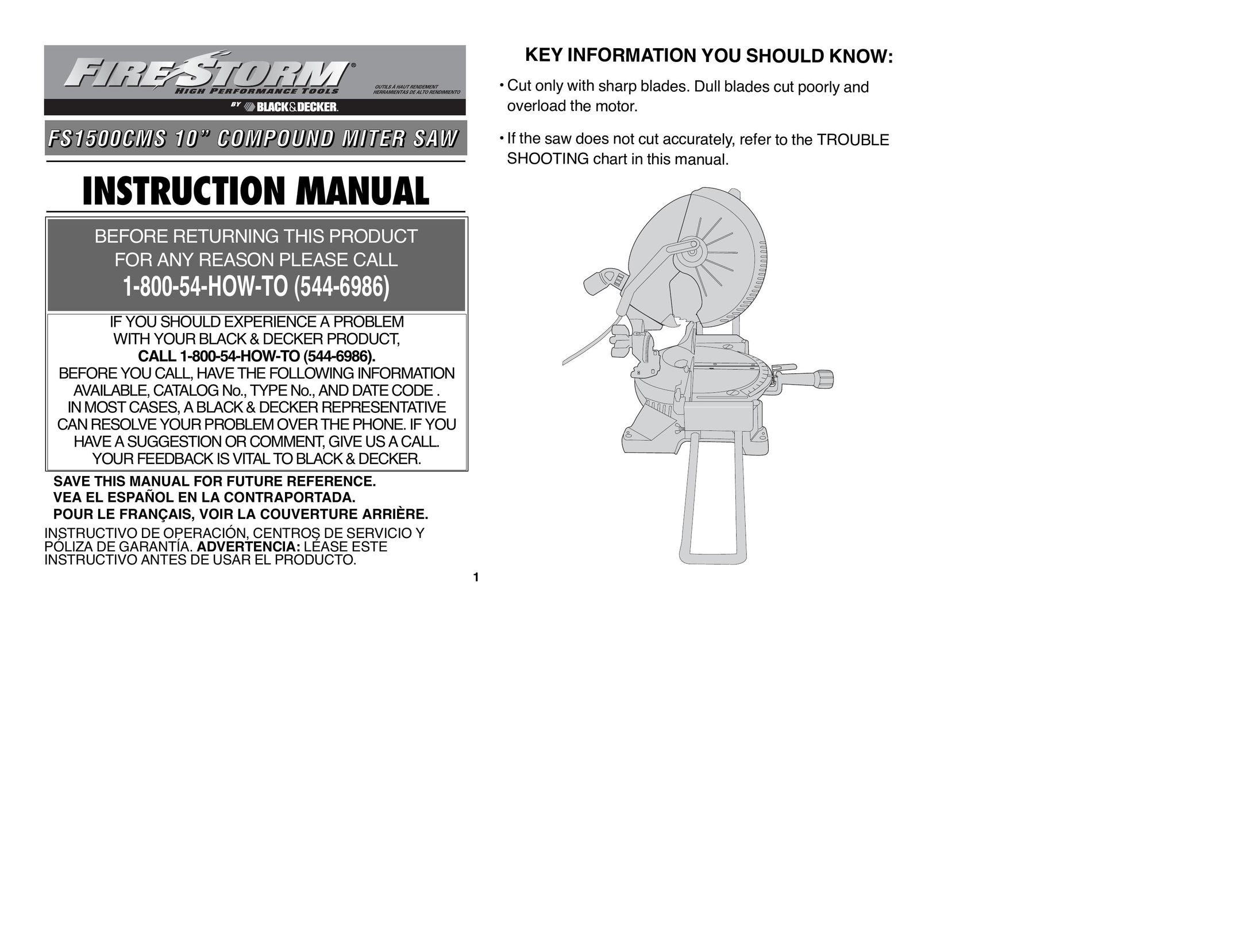 Black & Decker 629437-00 Saw User Manual