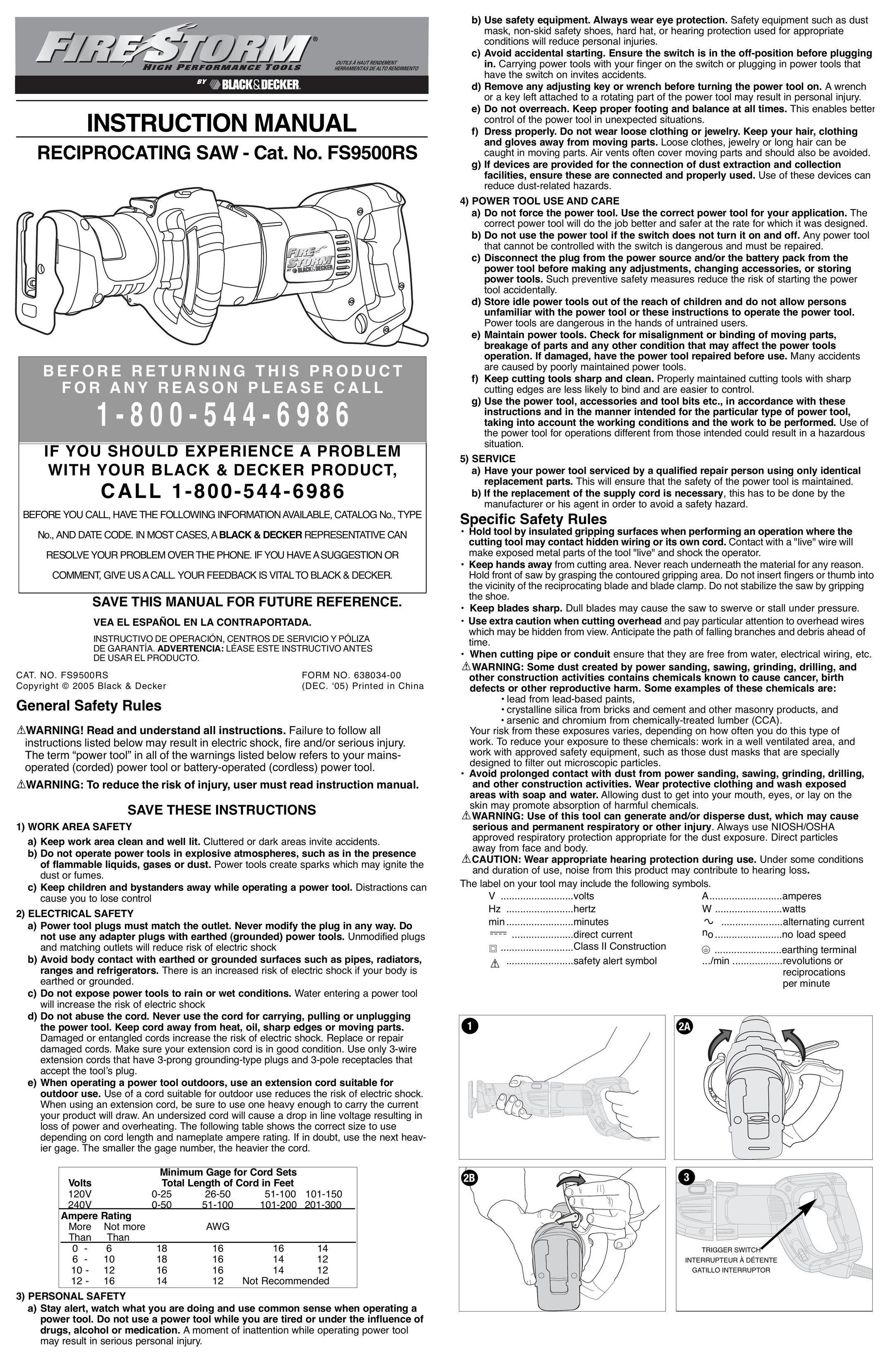 Black & Decker 638034-00 Saw User Manual