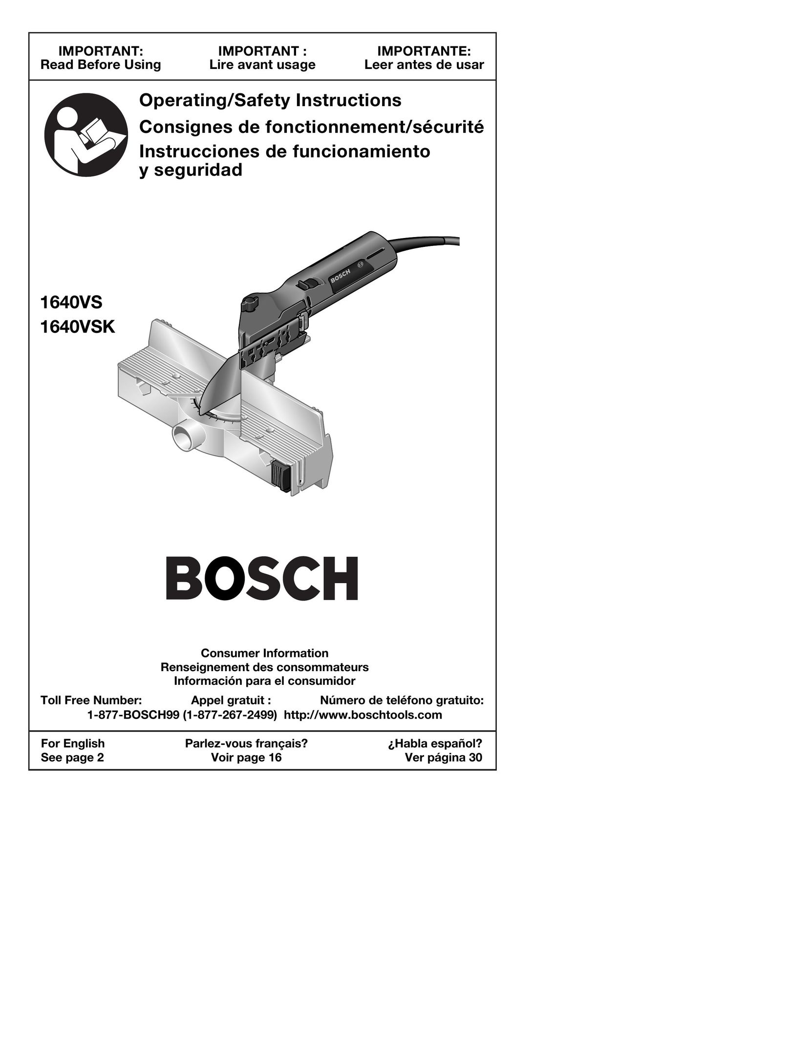 Bosch Power Tools 1640VS Saw User Manual