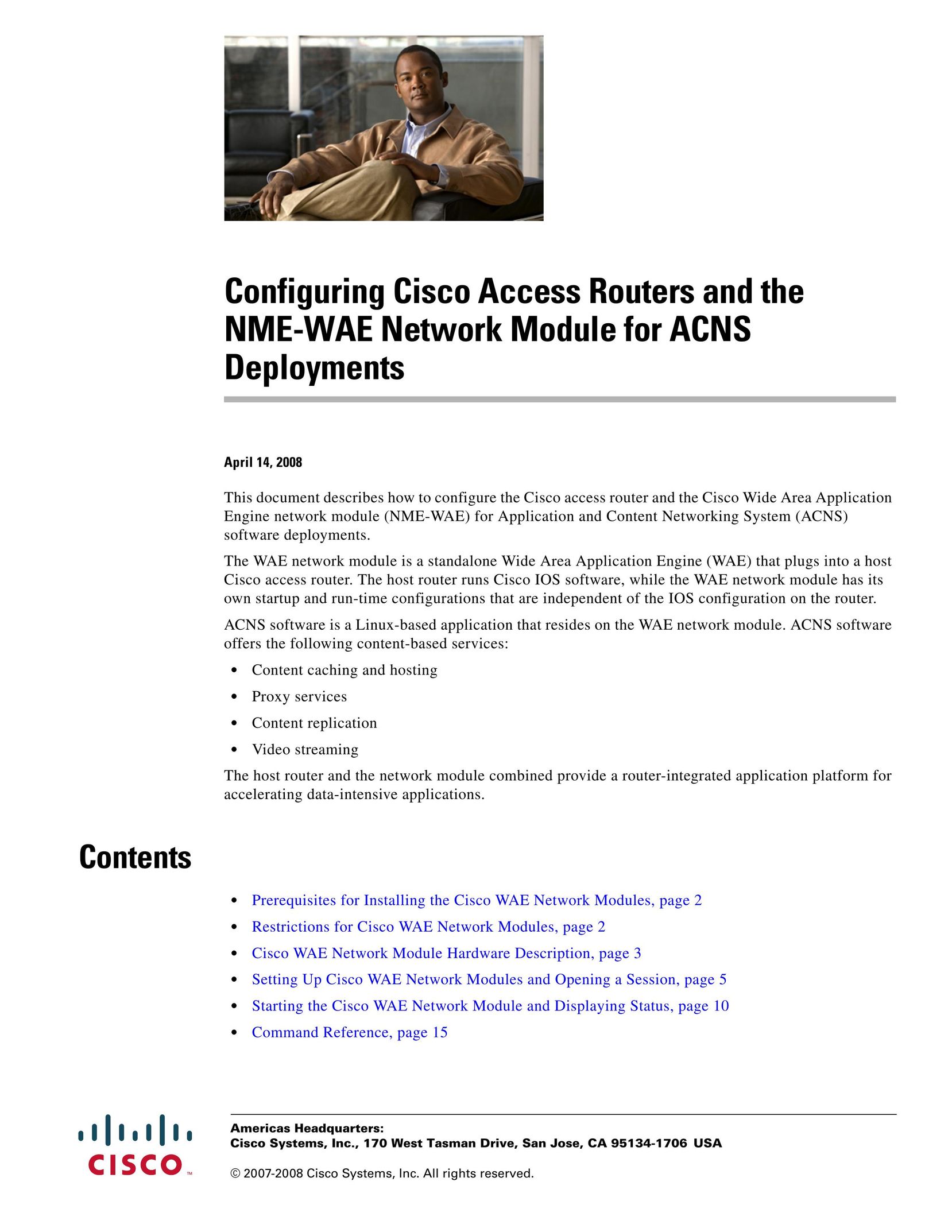 Cisco Systems NME-WAE Saw User Manual