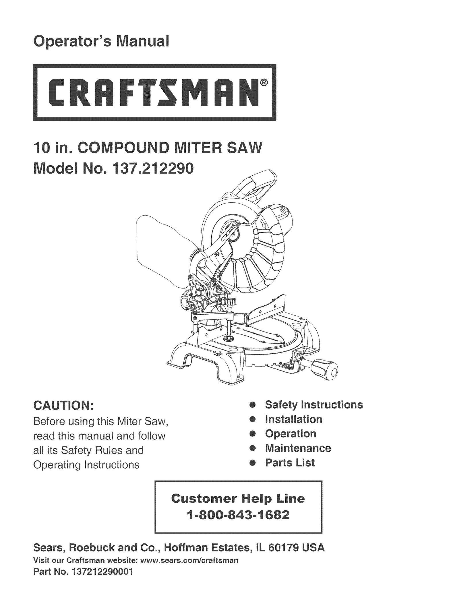 Craftsman 137.21229 Saw User Manual
