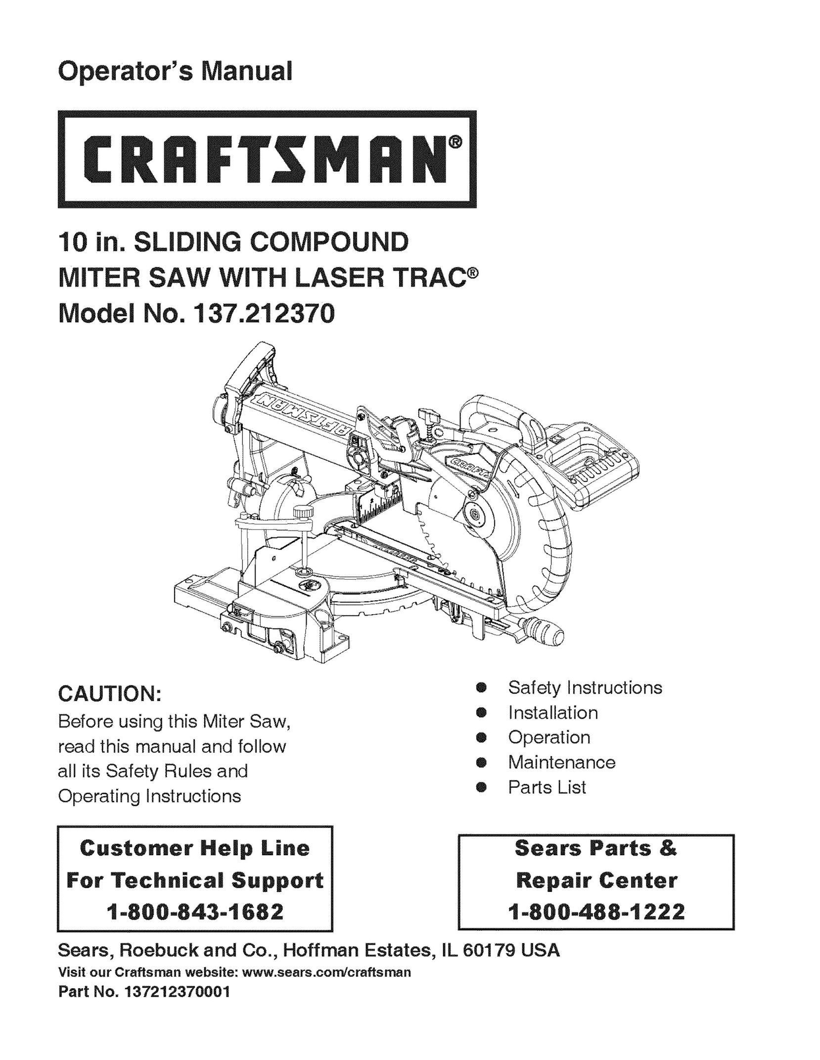 Craftsman 137.21237 Saw User Manual